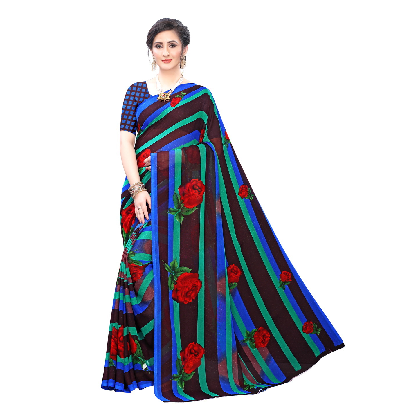 Beautiful Printed Georgette Saree with Blouse Piece