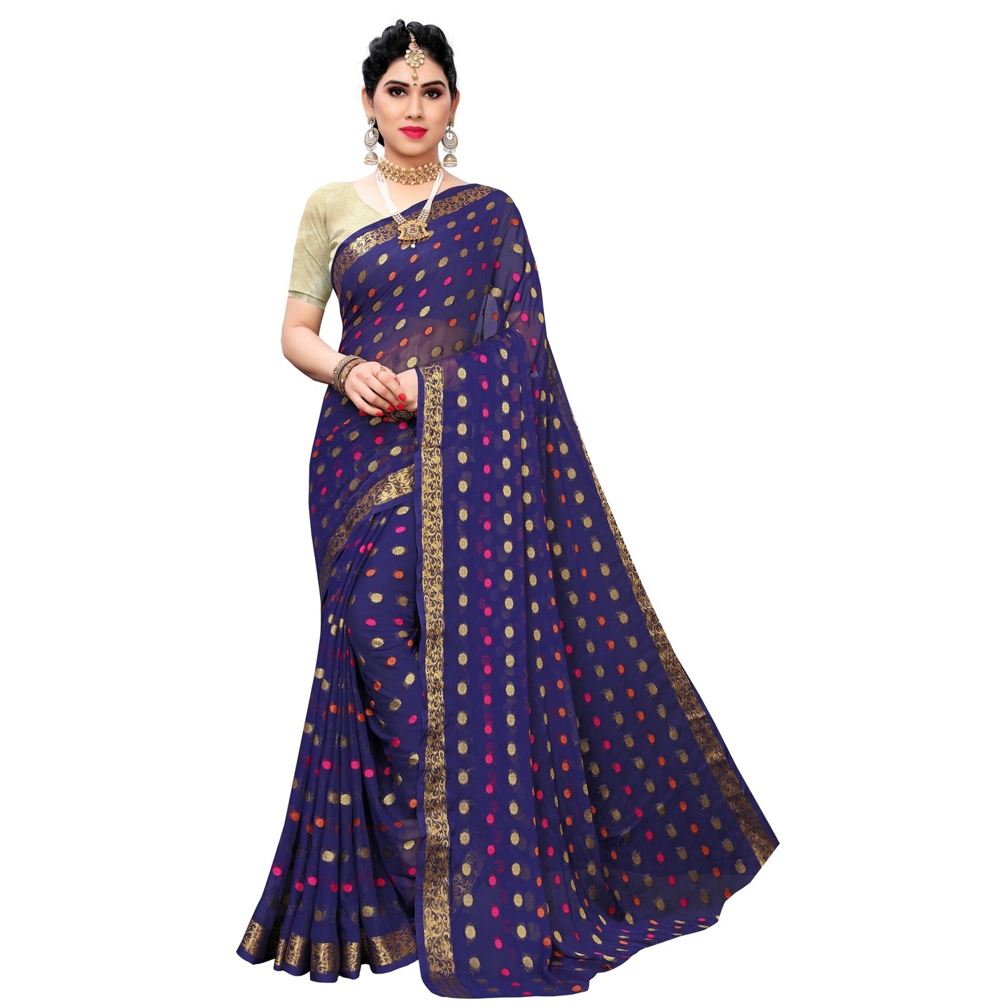 JUPITER NAVY BLUE DESIGNER SAREE