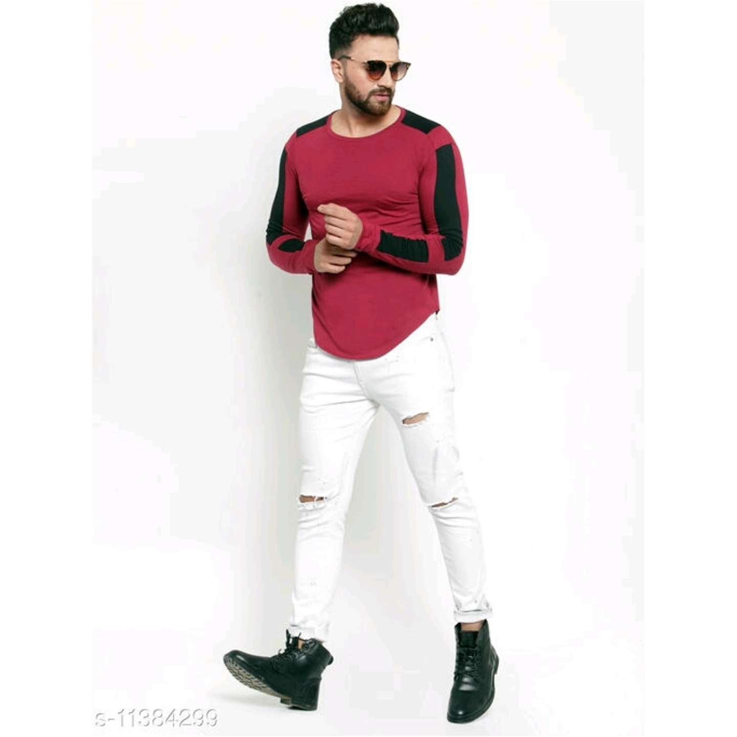 GESPO MAROON SOLIDS T-SHIRT