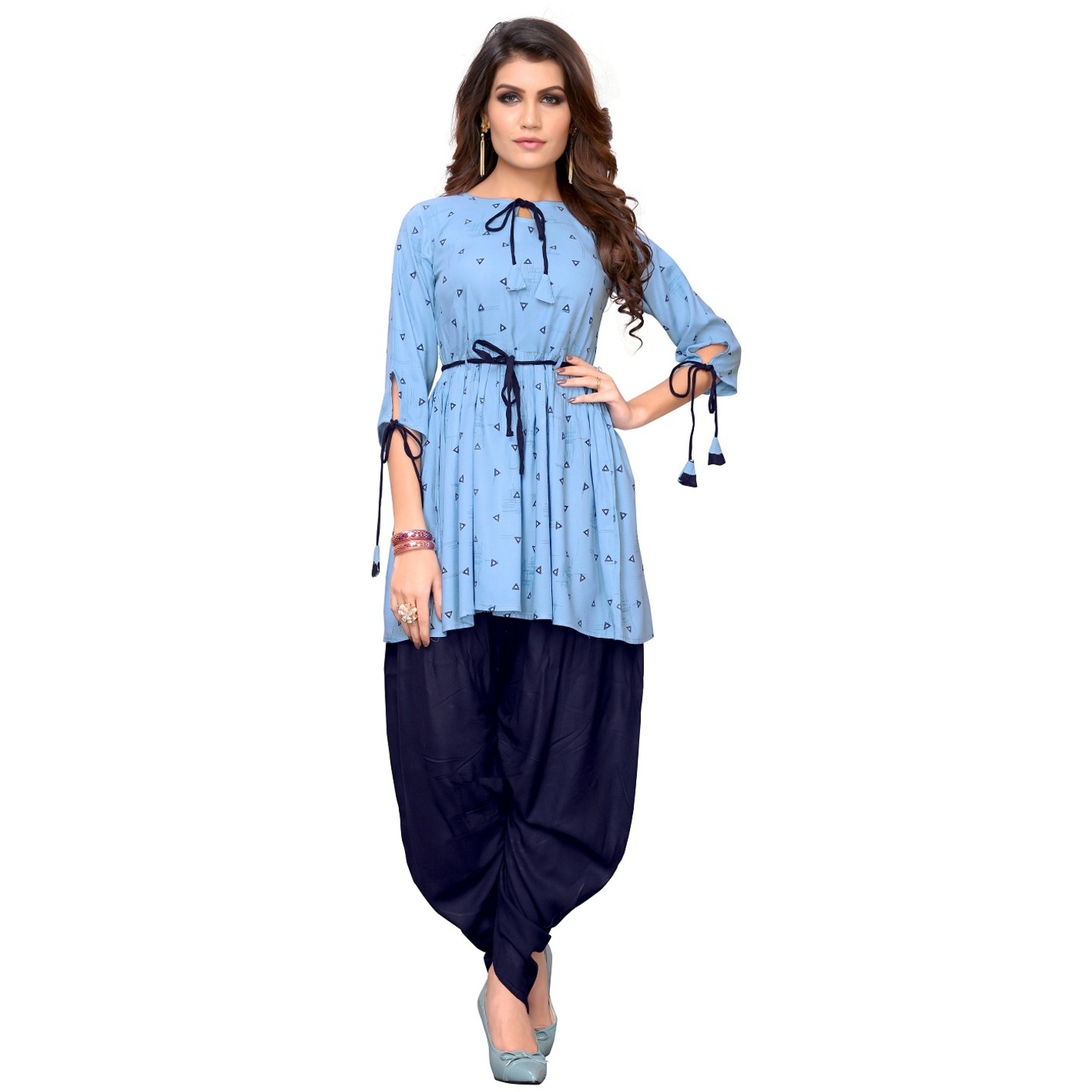 STYLISH PRINTED KURTI-PALAZZO SET