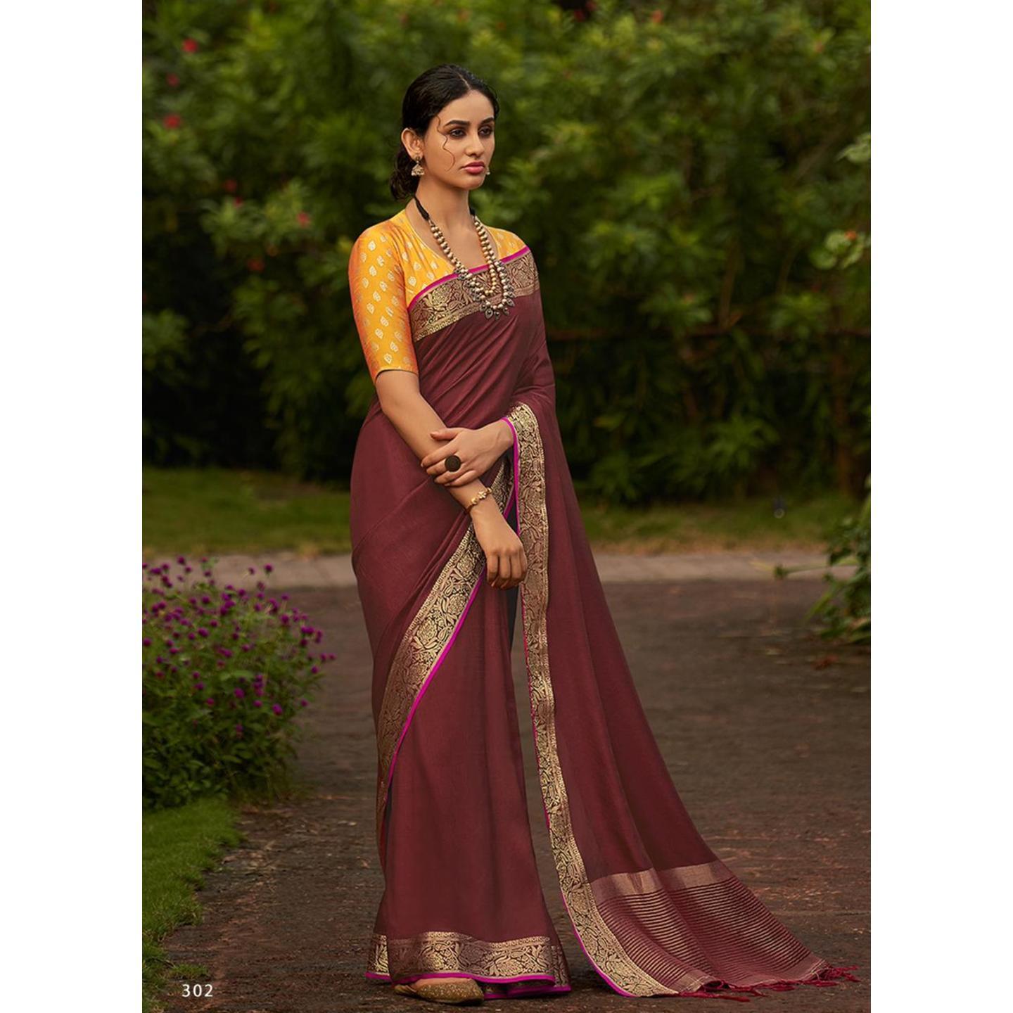 LT Fabrics Mishka Viscose with Fancy Blouse Saree