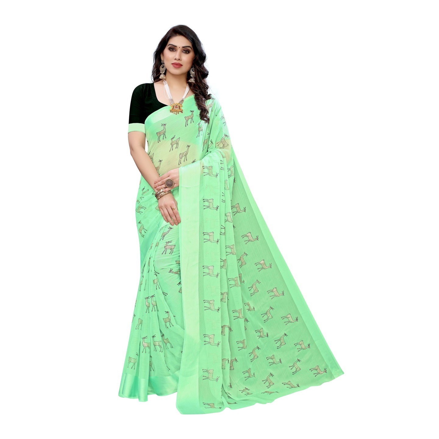 DESIGNER SILK BLEND PRINTED SAREE