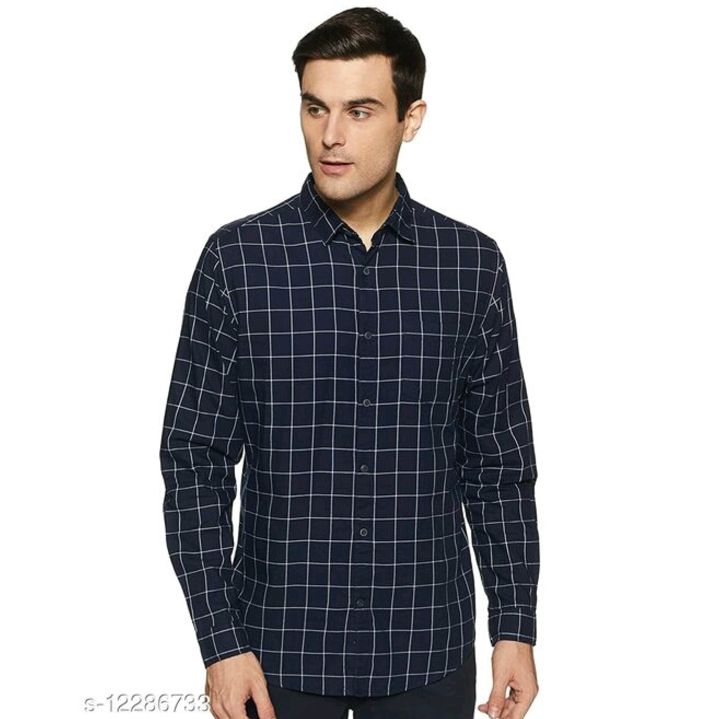 FORMAL CHECKS NAVY-BLUE SHIRT