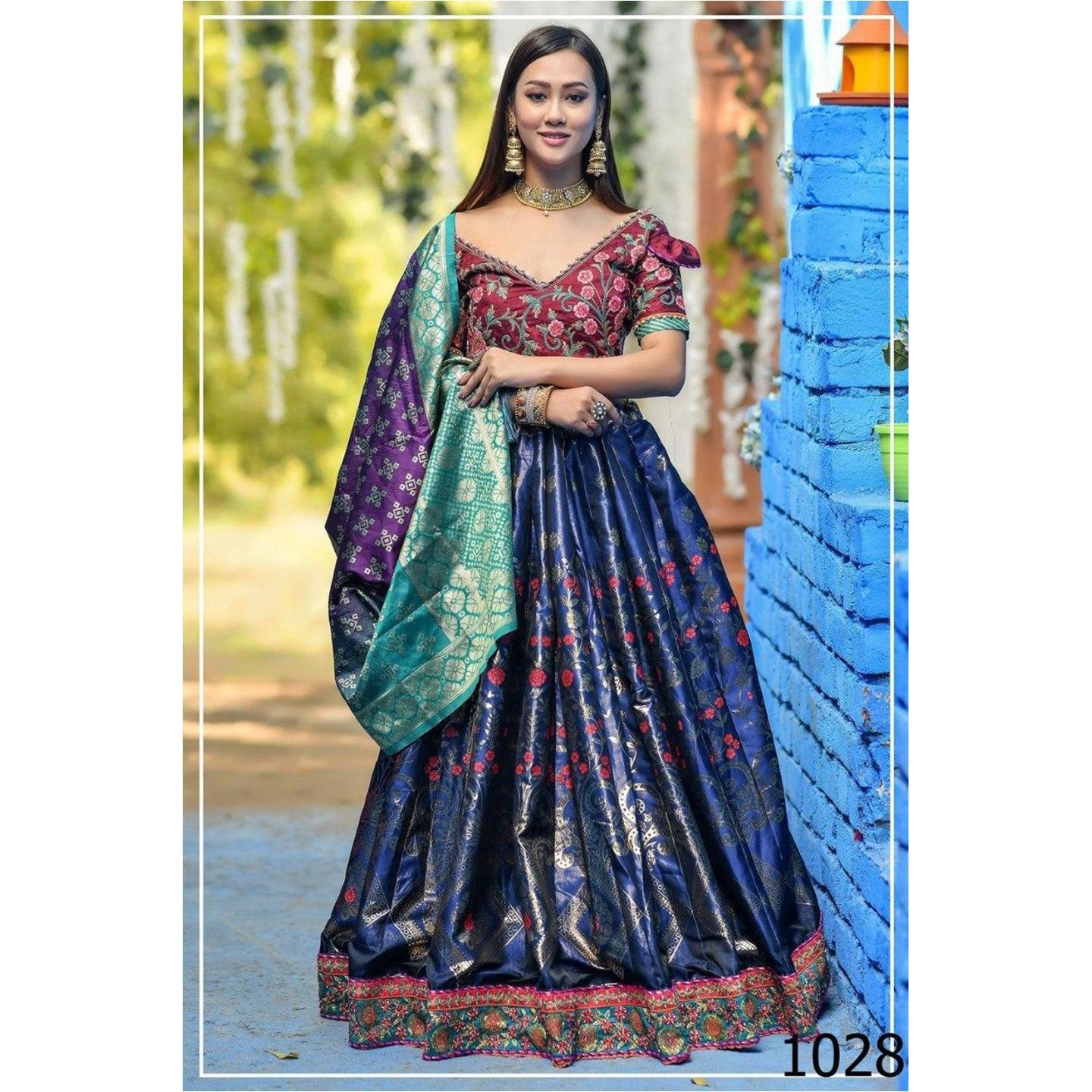 Banarasi Silk Lehenga by Peafowl