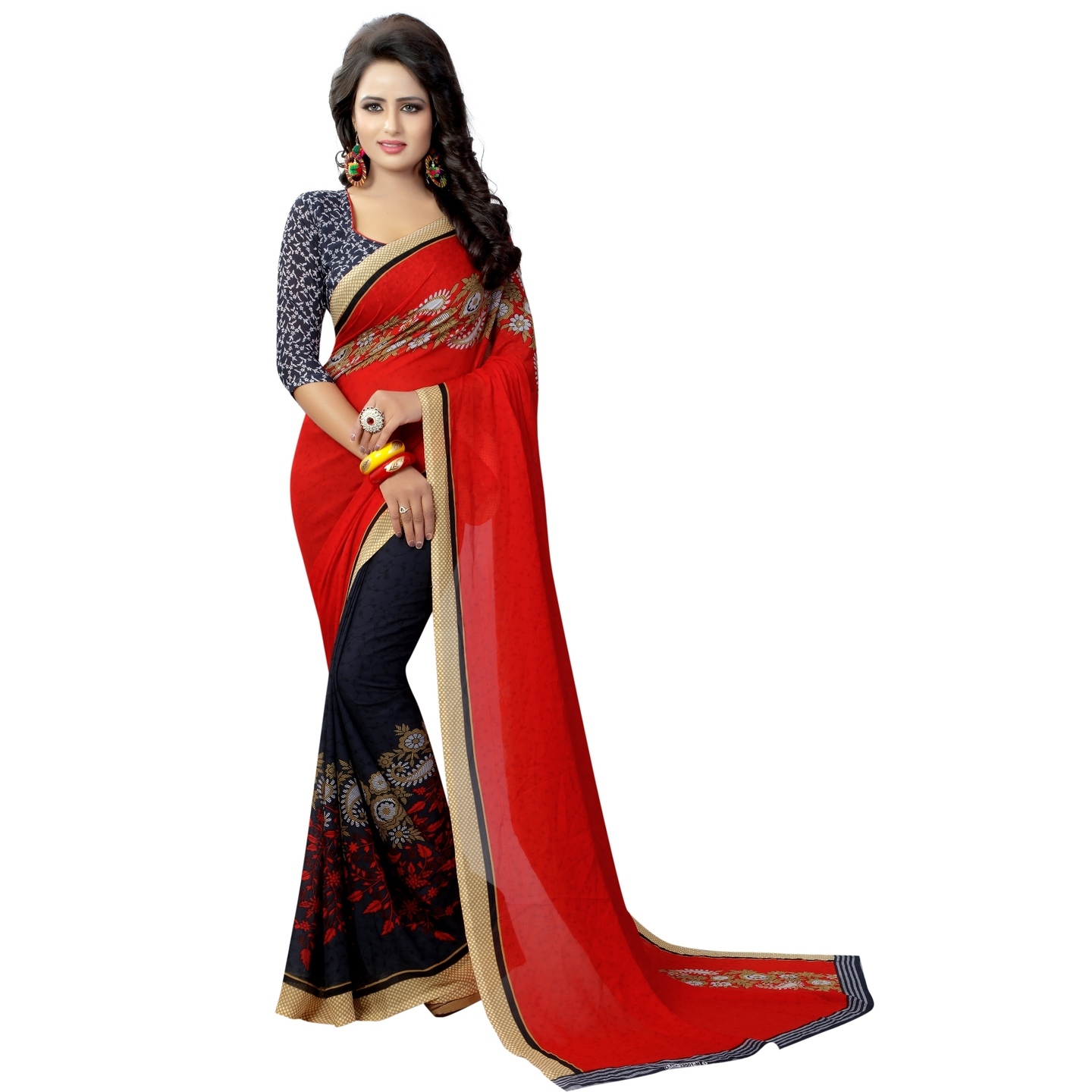 Beautiful Printed Georgette Saree with Blouse Piece