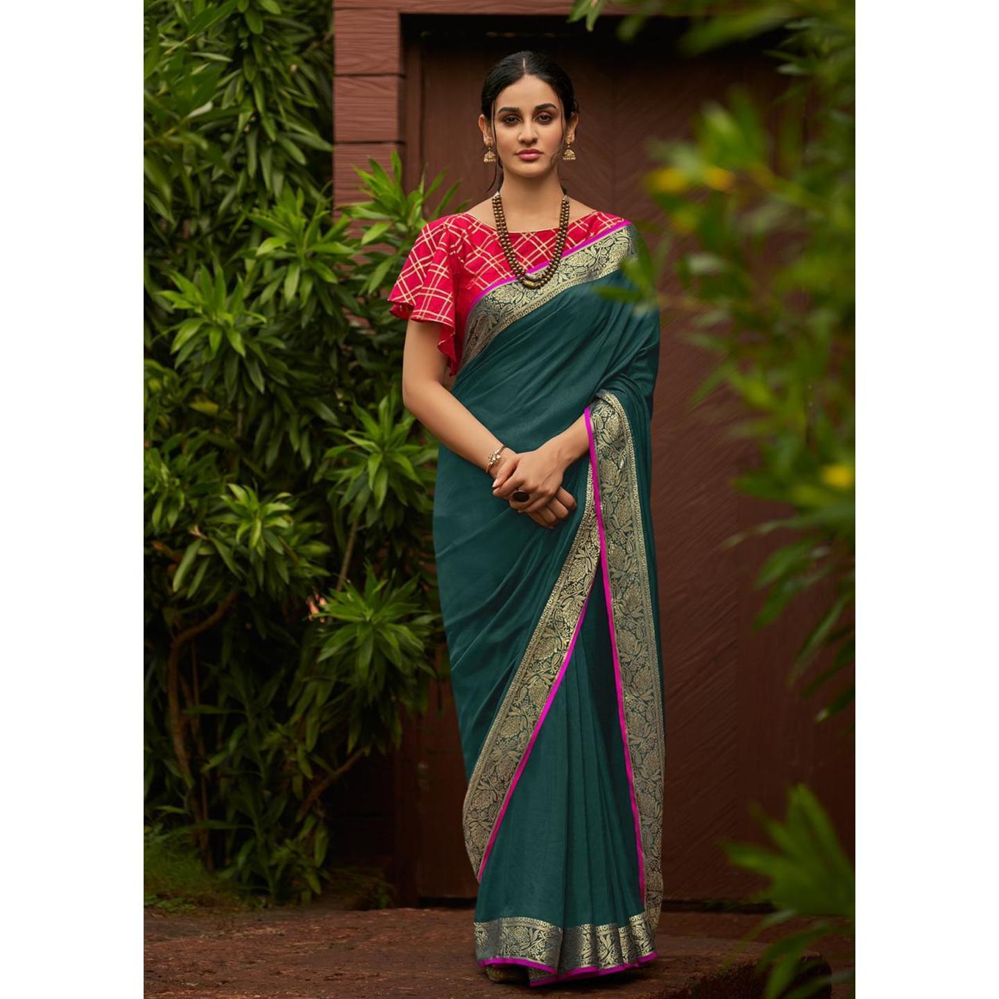 LT Fabrics Mishka Viscose with Fancy Blouse Saree