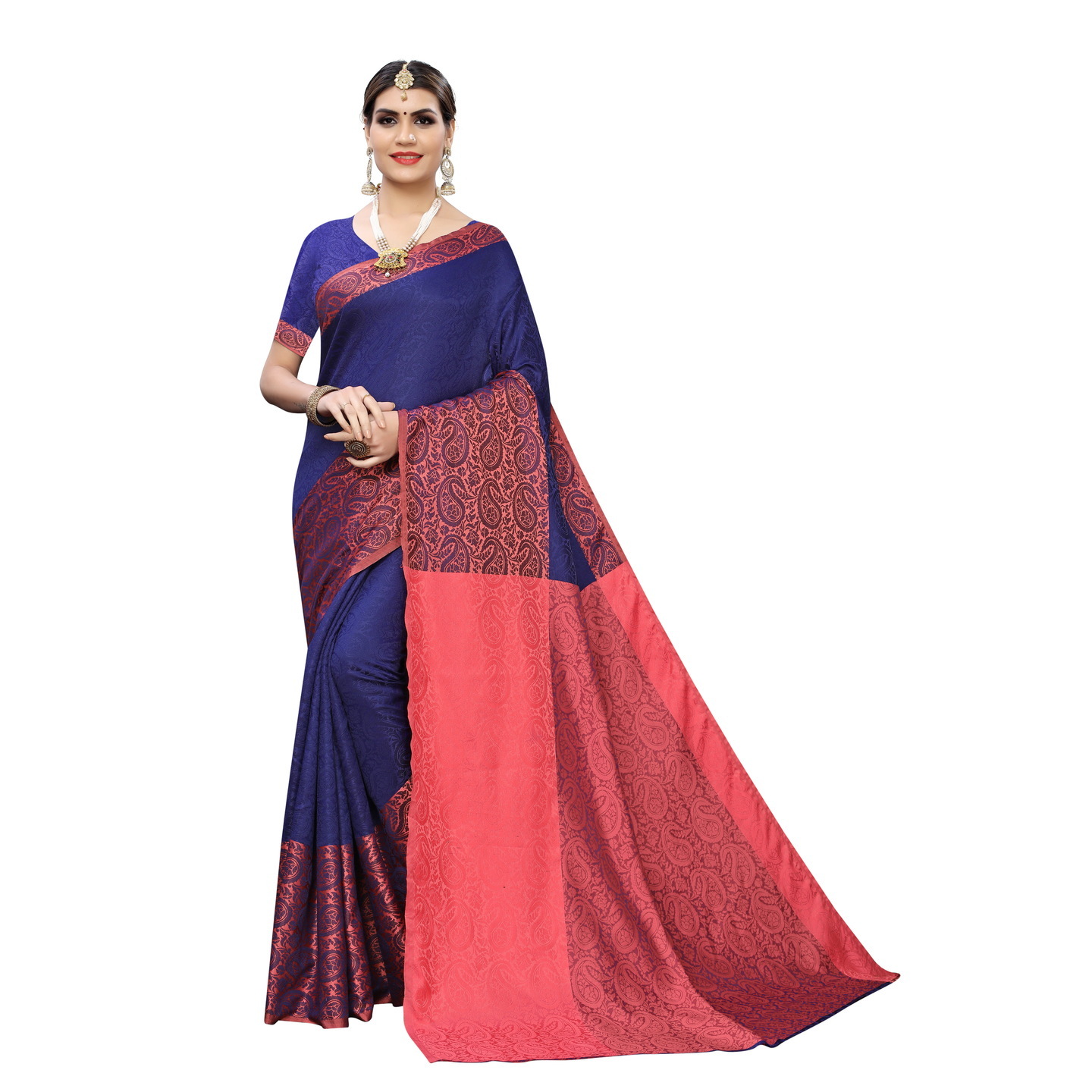 SLICE NAVY-BLUE BANARASI SAREE