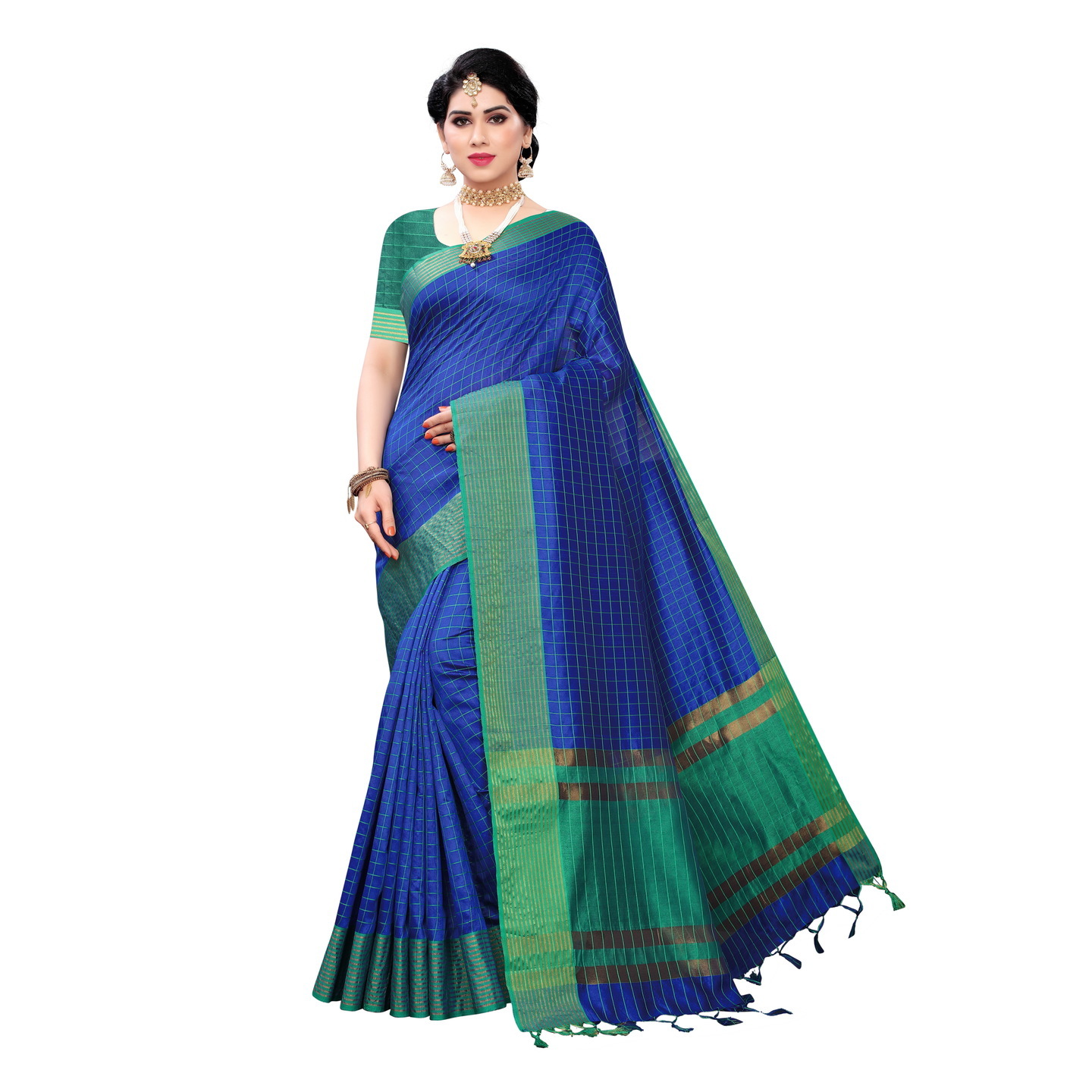 MANIPURI BLUE COTTON SAREE