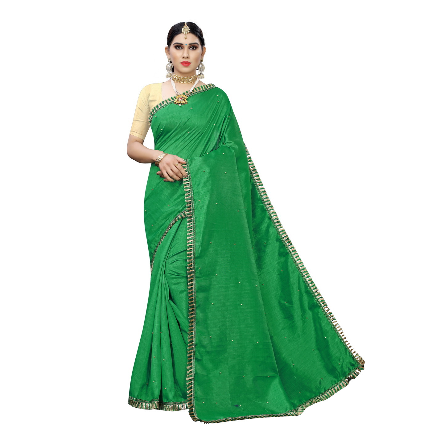 SAANVI DESIGNER GREEN SAREE