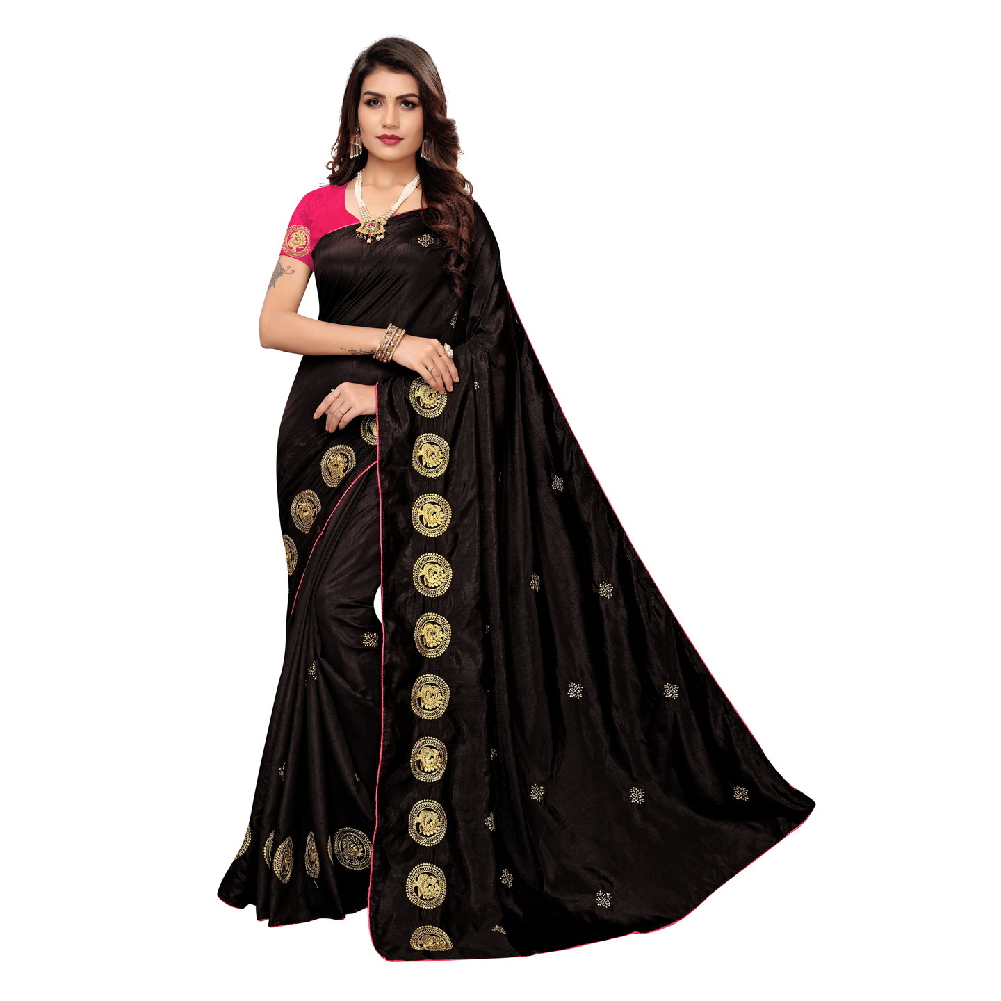 DESIGNER BLACK DUCK EMBROIDERED SAREE