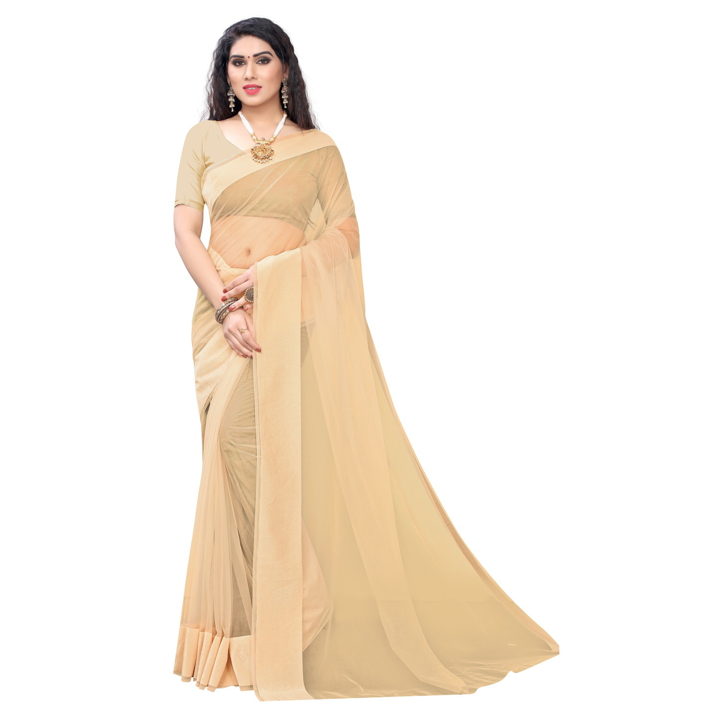 PASTRY CREAM ORGANZA SAREE