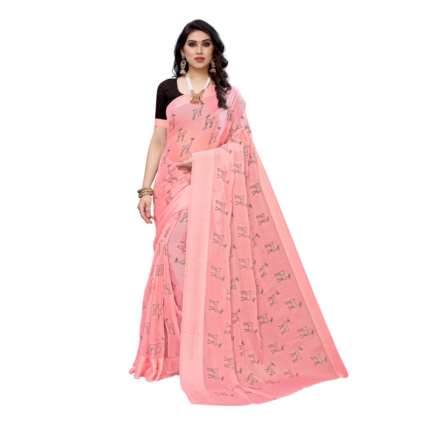 DESIGNER SILK BLEND PRINTED SAREE