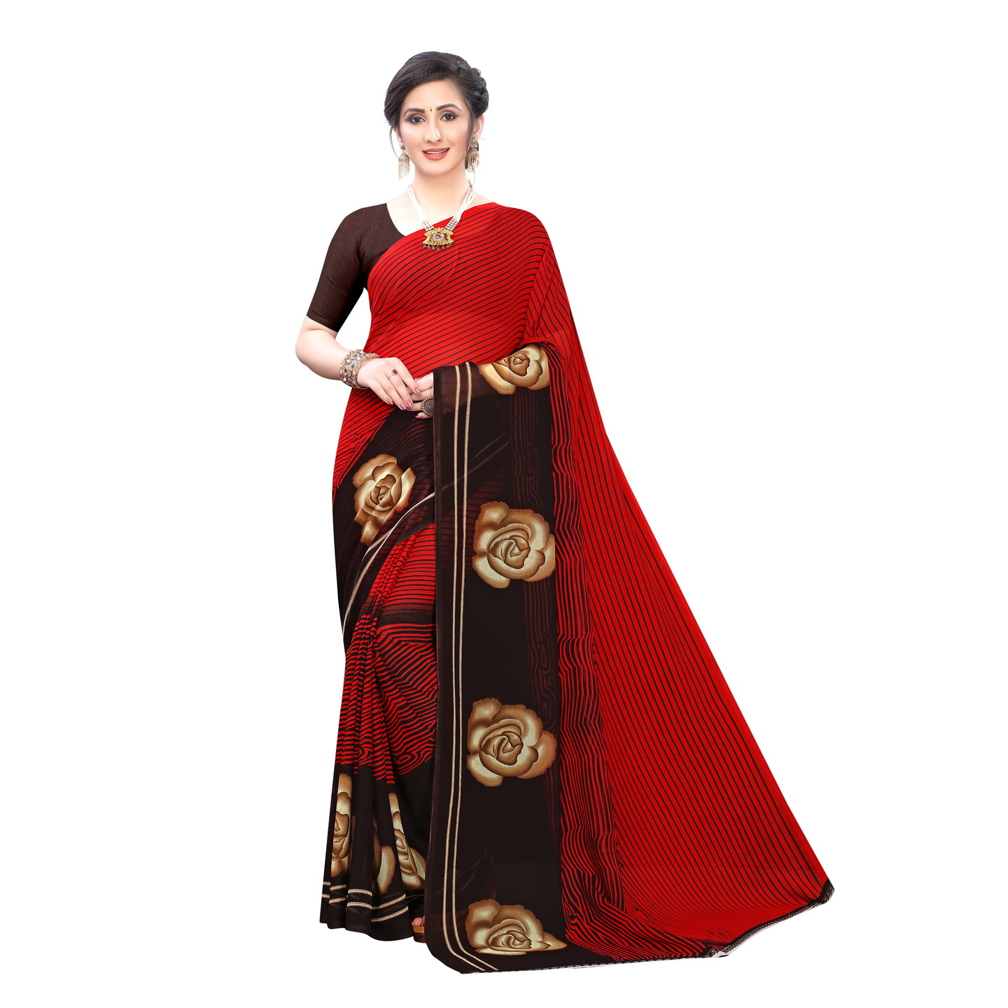 Beautiful Printed Georgette Saree with Blouse Piece