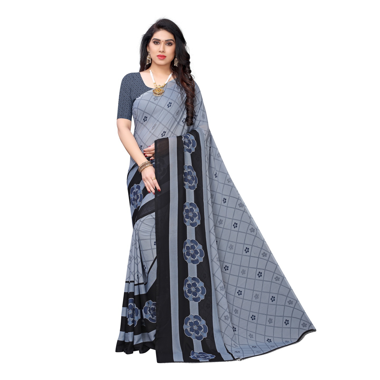 Beautiful Printed Georgette Saree with Blouse Piece