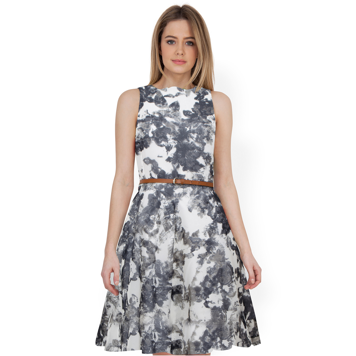 BADAL PRINTED WESTERN DRESS WITH BELT