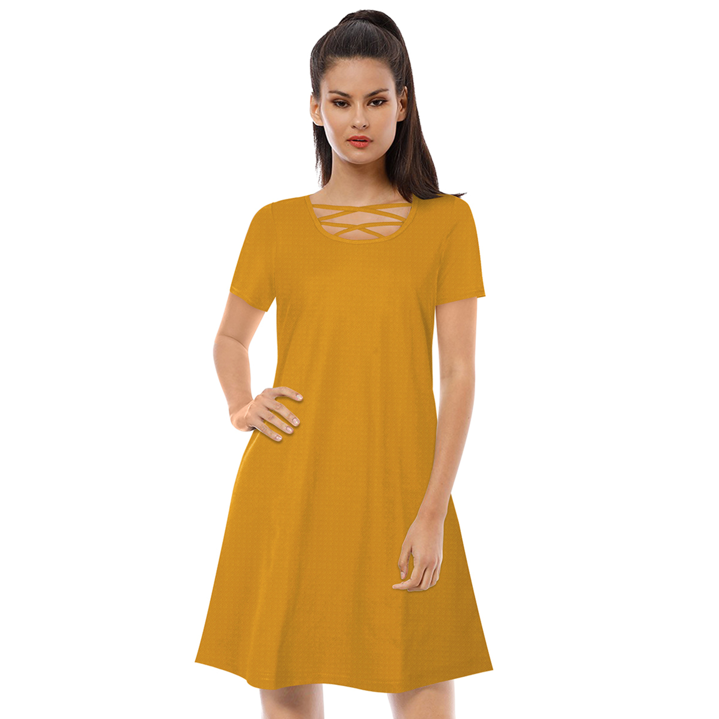 ISHA SKATER YELLOW DRESS
