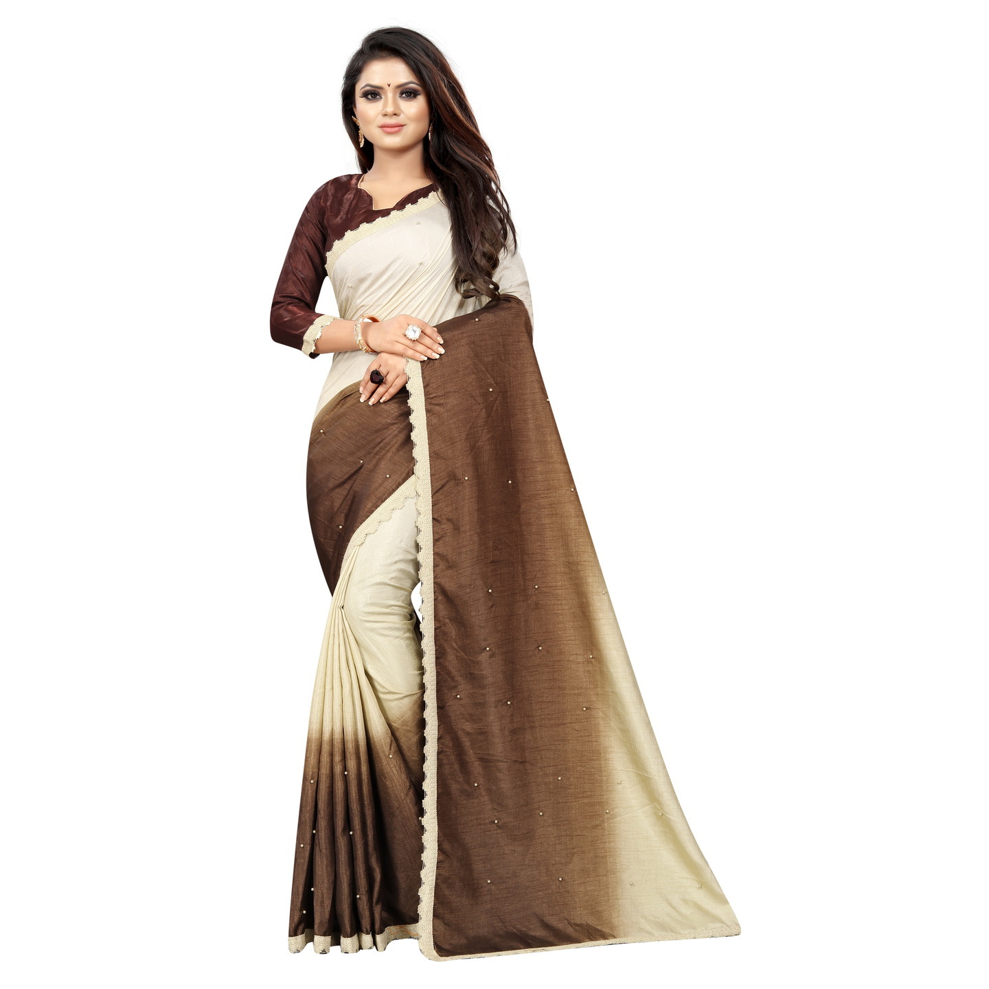 FASHION DAY BROWN DESIGNER SAREE