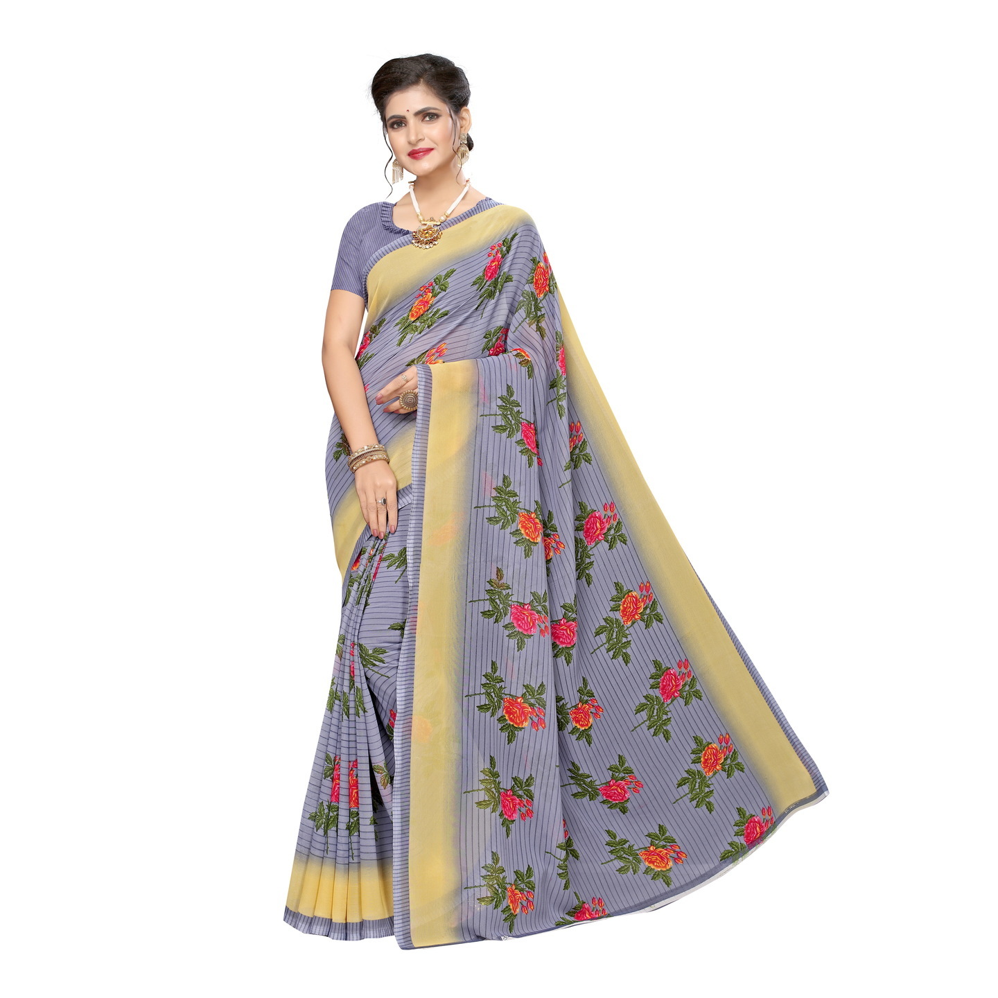 Beautiful Printed Georgette Saree with Blouse Piece