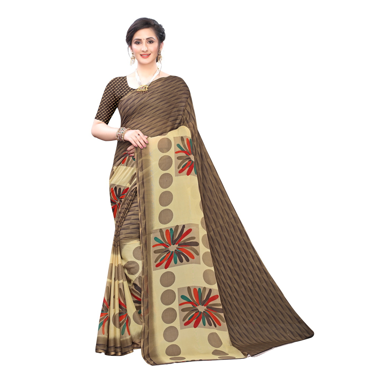 Beautiful Printed Georgette Saree with Blouse Piece