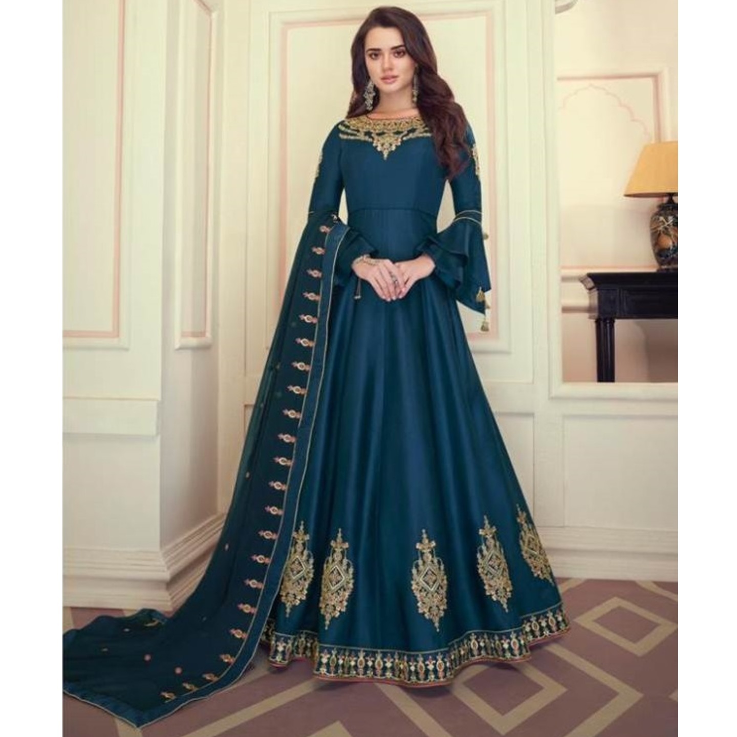 FESTIVE READYMADE BLUE SALWAR SUIT