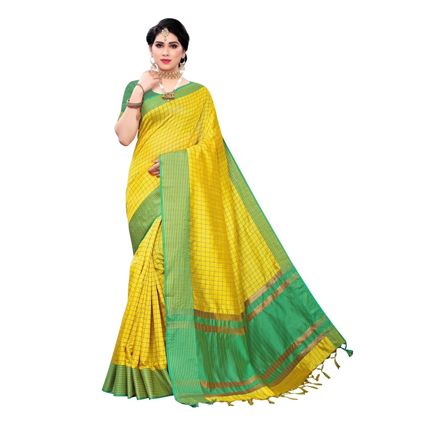 MANIPURI YELLOW COTTON SAREE