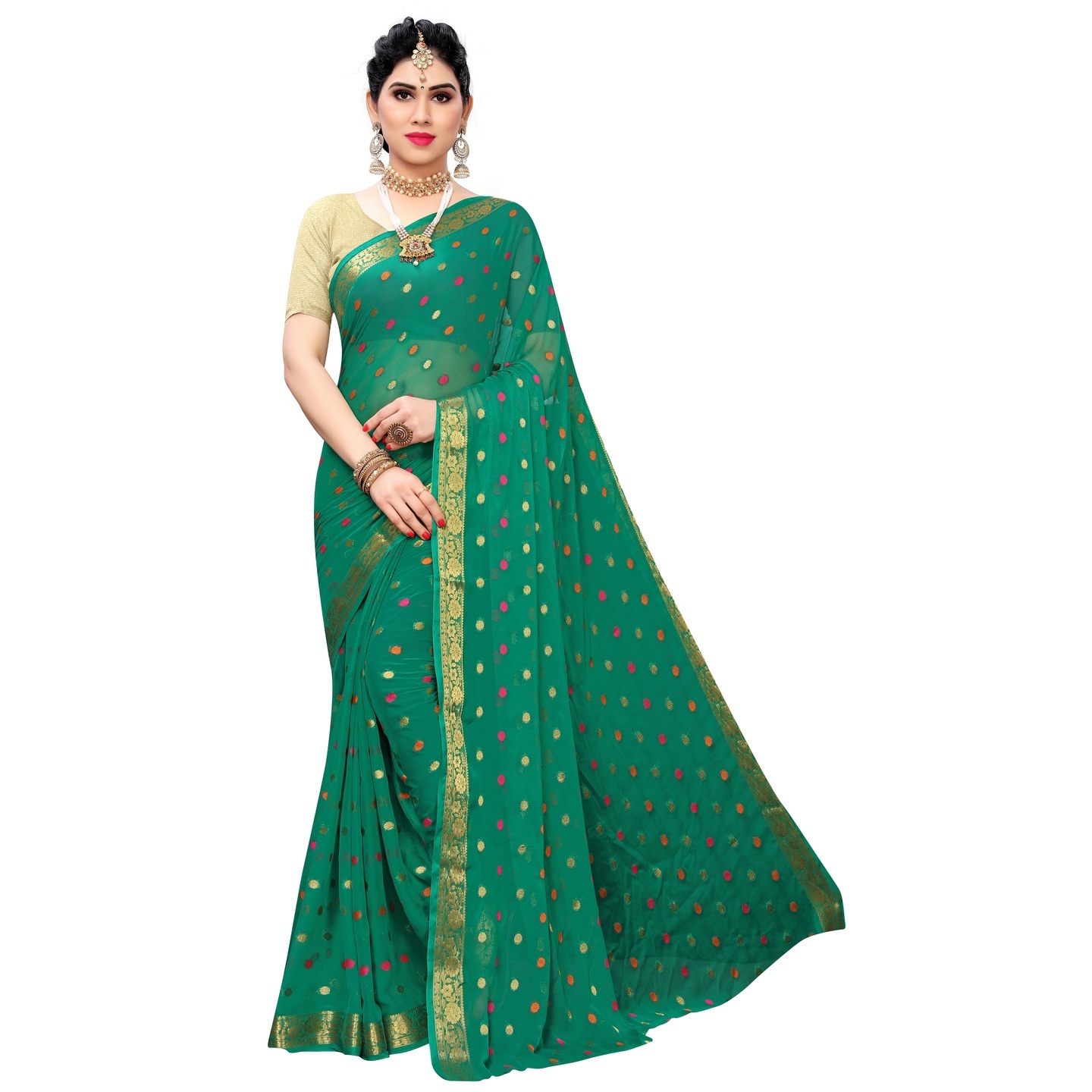 JUPITER GREEN DESIGNER SAREE