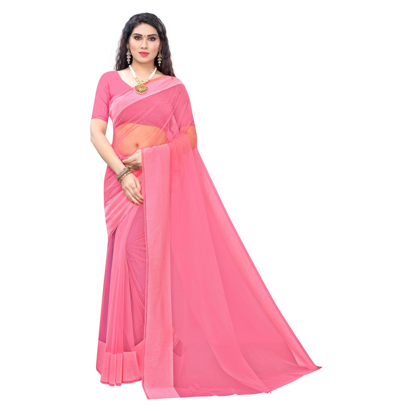 PASTRY PINK ORGANZA SAREE