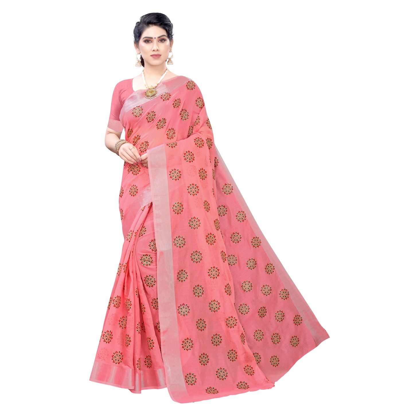 RUBINA DESIGNER PEACH SAREE