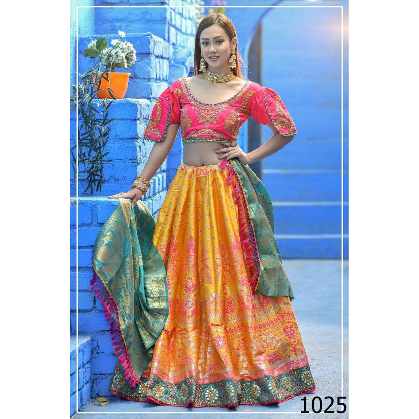 Banarasi Silk Lehenga by Peafowl