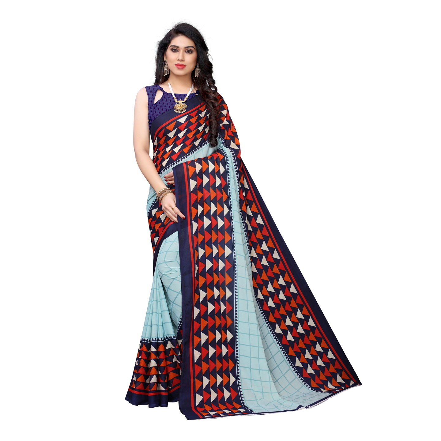 Beautiful Printed Georgette Saree with Blouse Piece