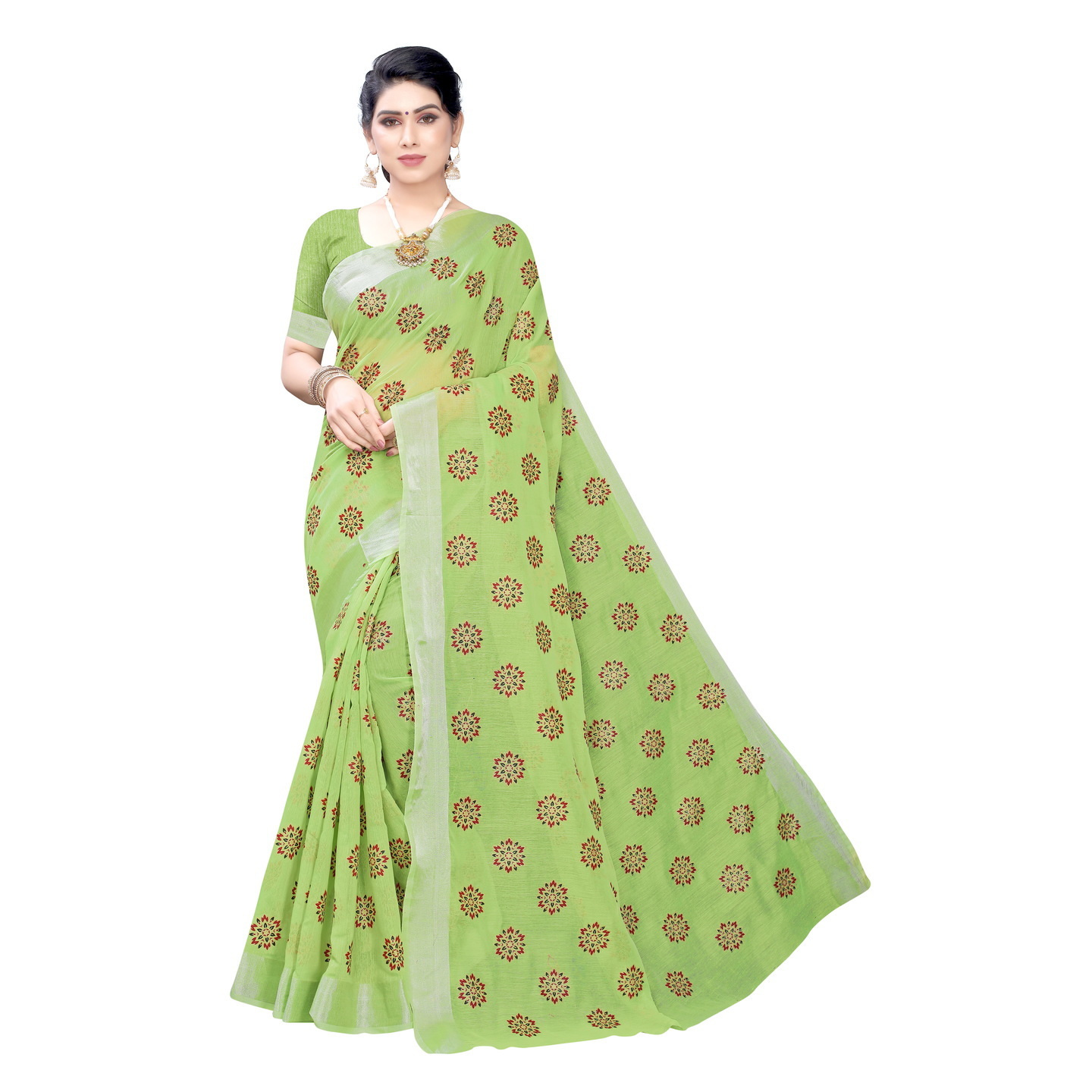 RUBINA DESIGNER GREEN SAREE