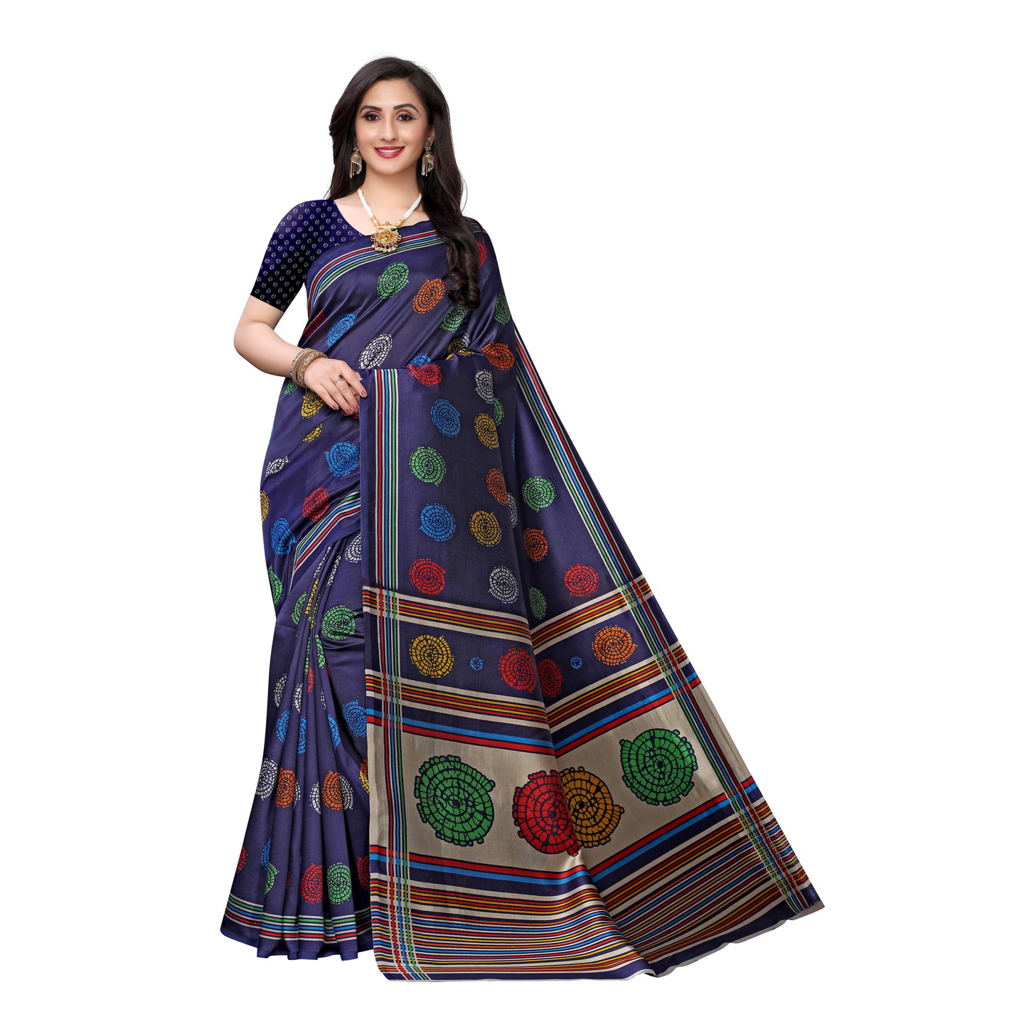 SNAIL PRINTED JUTE SAREE