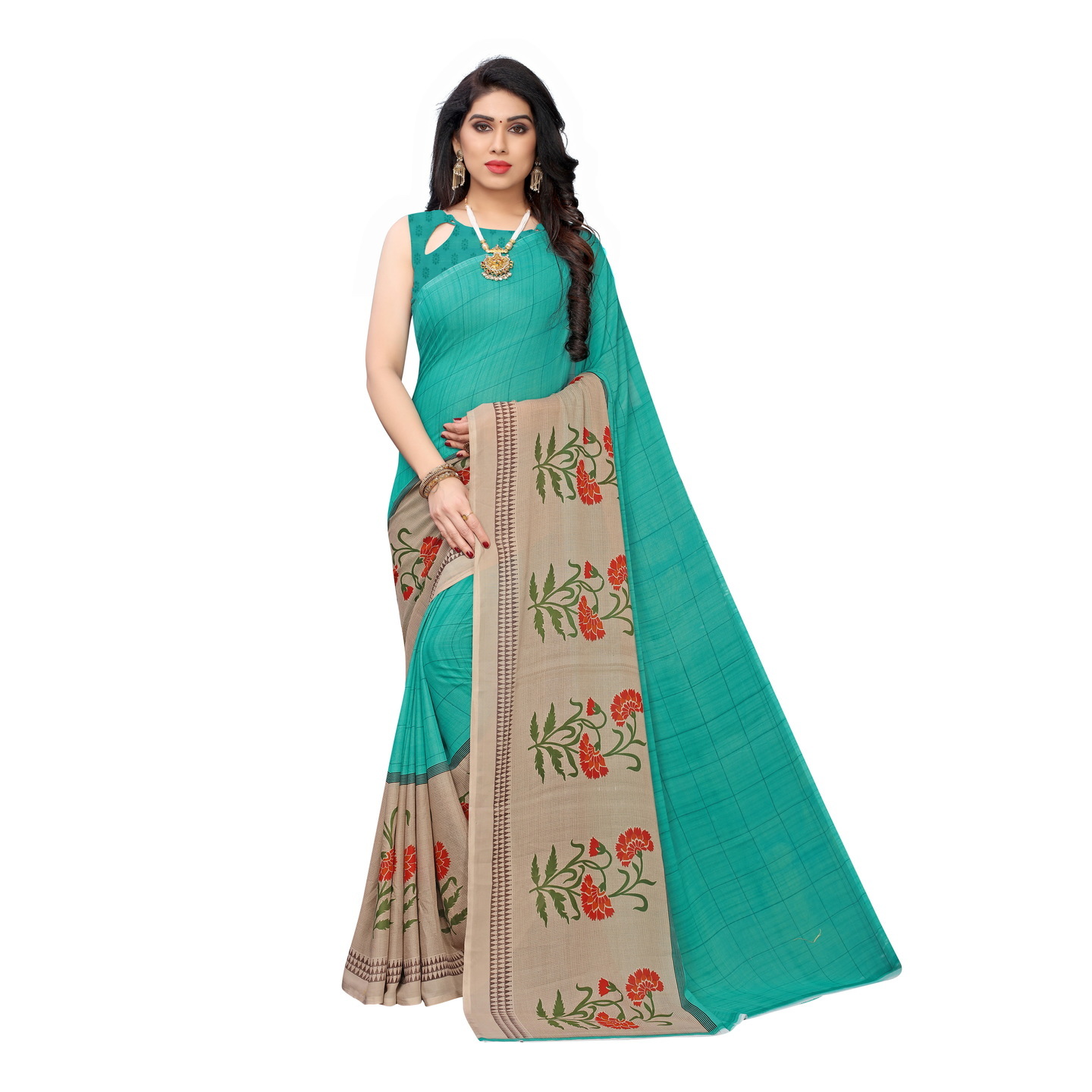 Beautiful Printed Georgette Saree with Blouse Piece