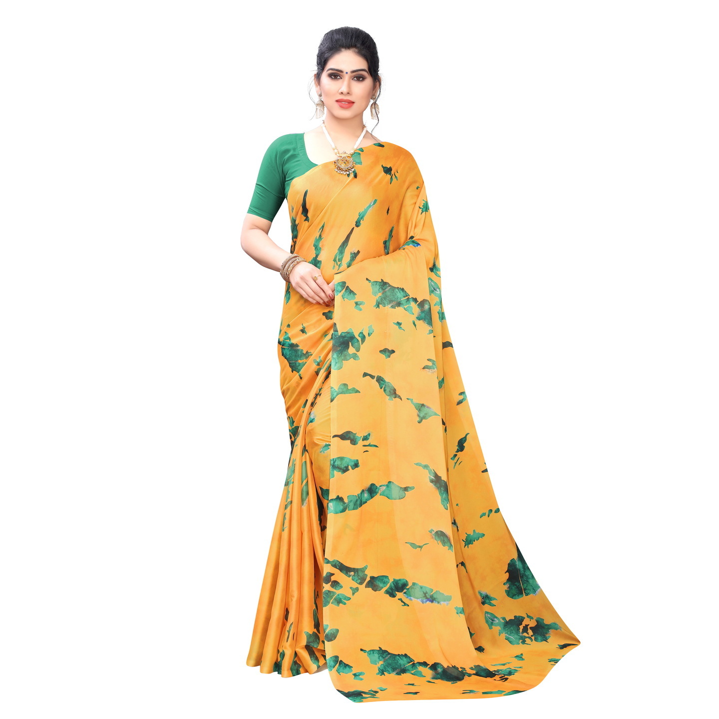 YELLOW CLOUD DESIGNER SAREE