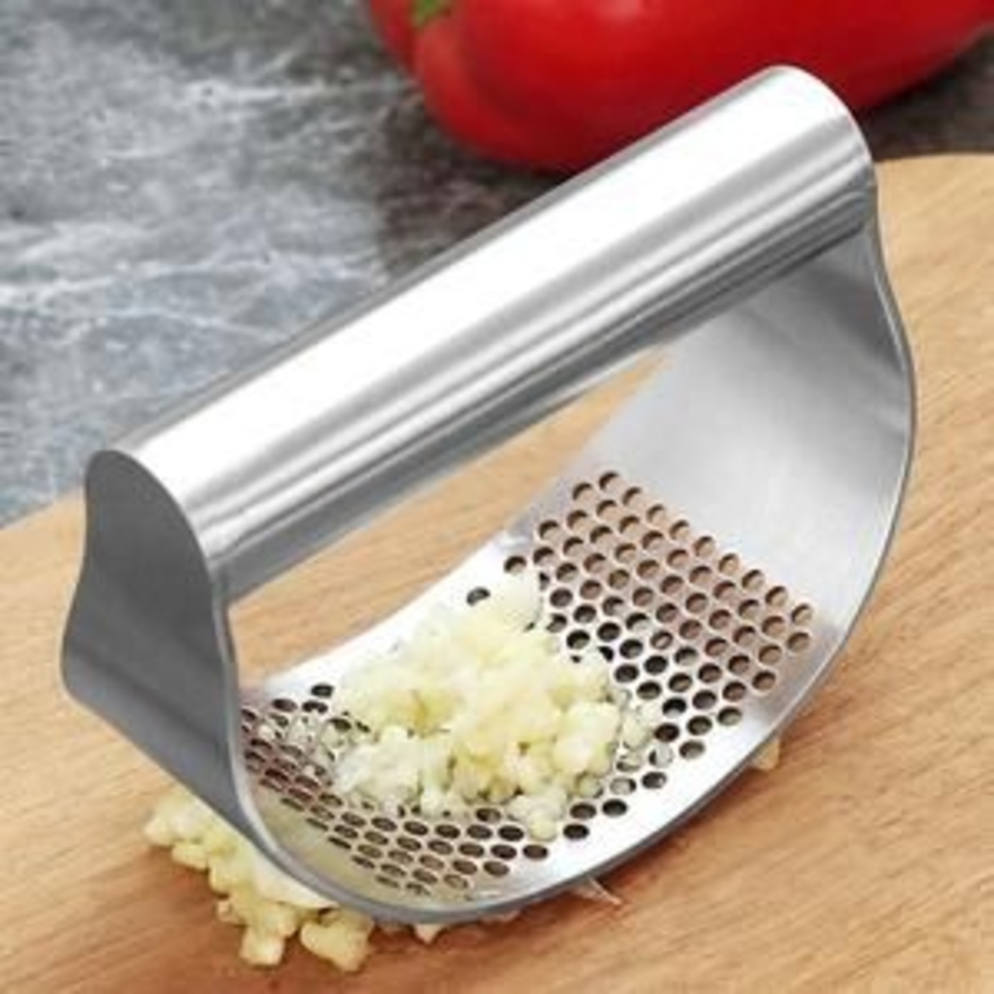 STAINLESS STEEL GARLIC PRESS