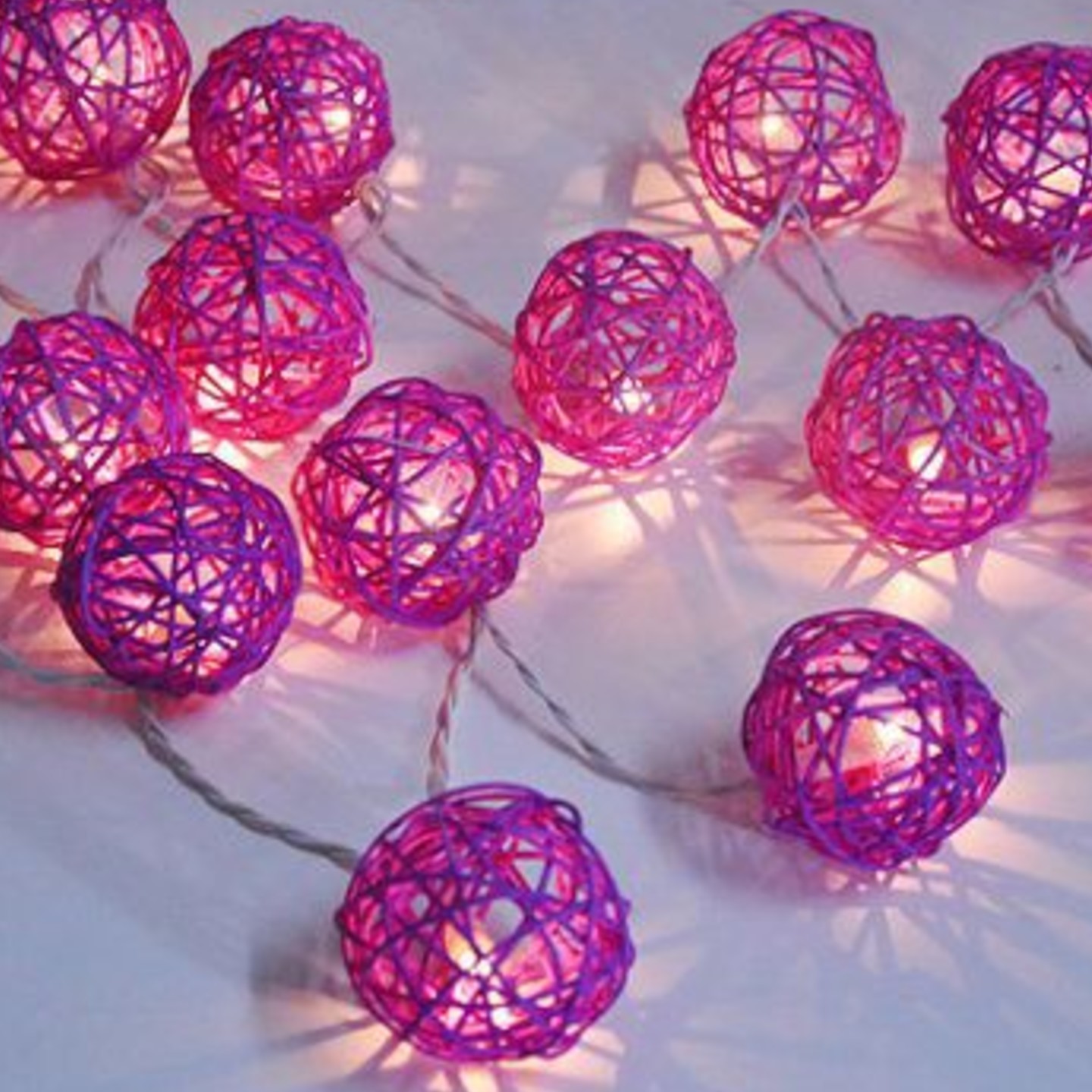 Rattan ball string lights for Patio