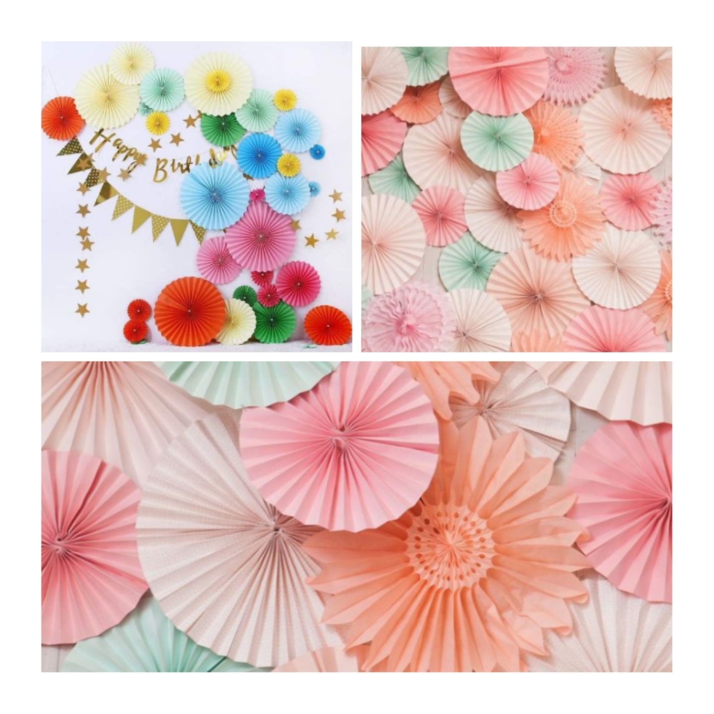 50 pcs paper fan for party decoration 