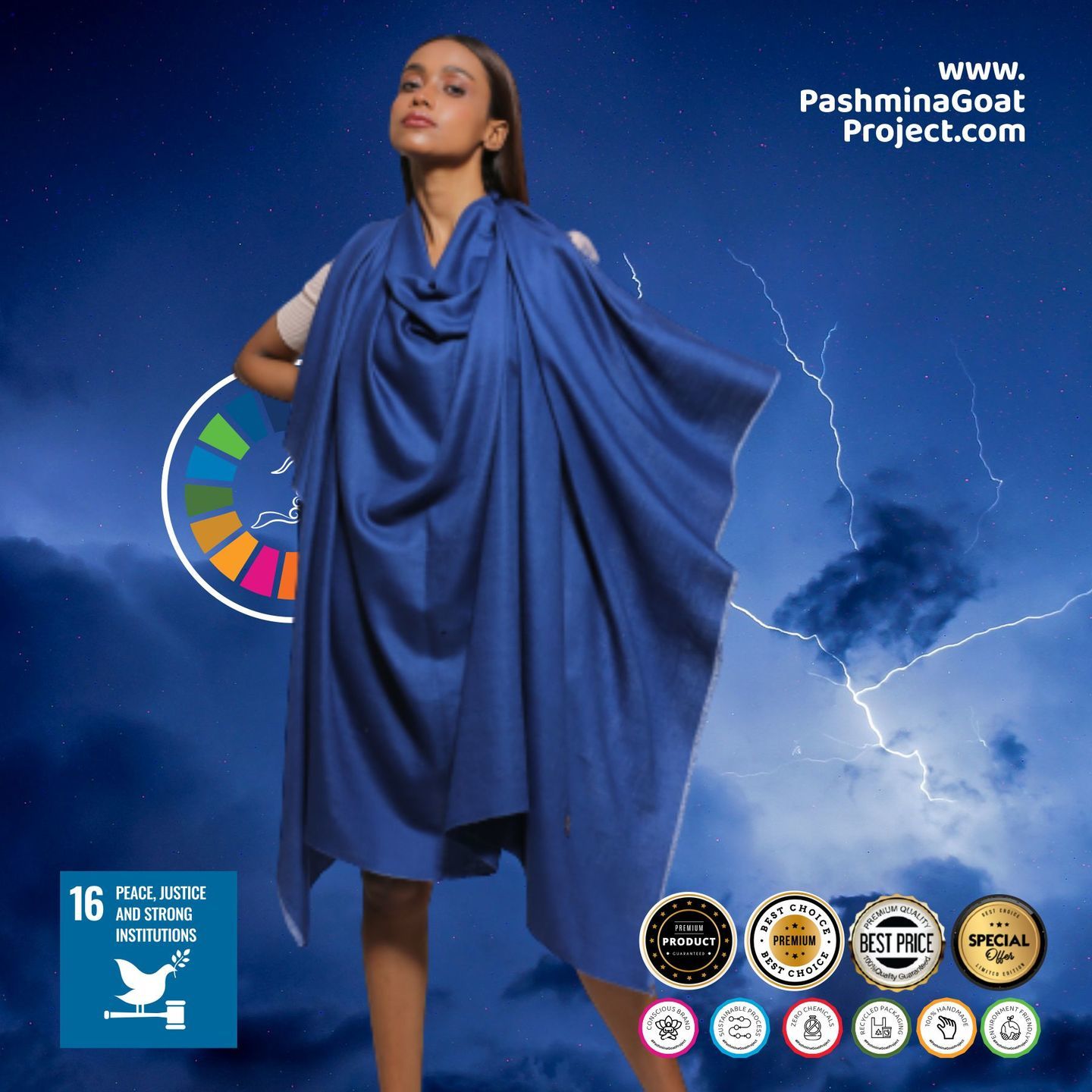 Aegean Blue Pashmina UNSDG16 PeaceJusticeAndStrongInstitutions