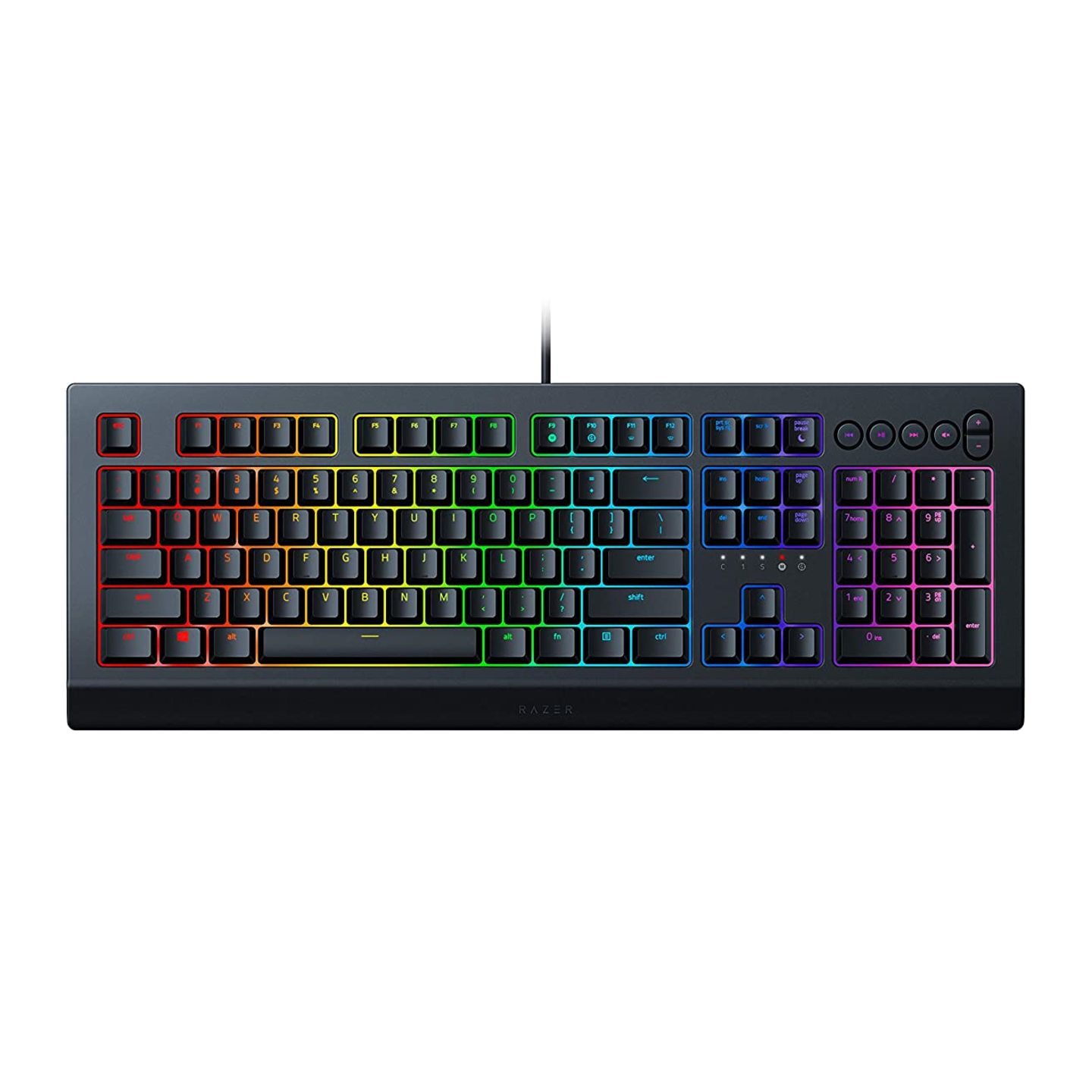 Razer Cynosa V2 Gaming Keyboard: Customizable Chroma RGB Lighting - Individually Backlit Keys - Spill-Resistant Design - Programmable Macro Functionality - Dedicated Media Keys