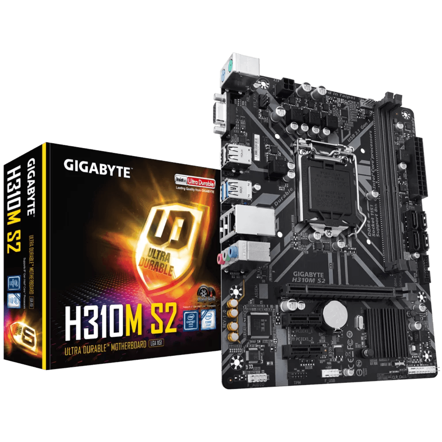 Gigabyte H310M S2 Ultra Durable Motherboard For Intel 8th And 9th Gen Processors - LGA1151 Socket