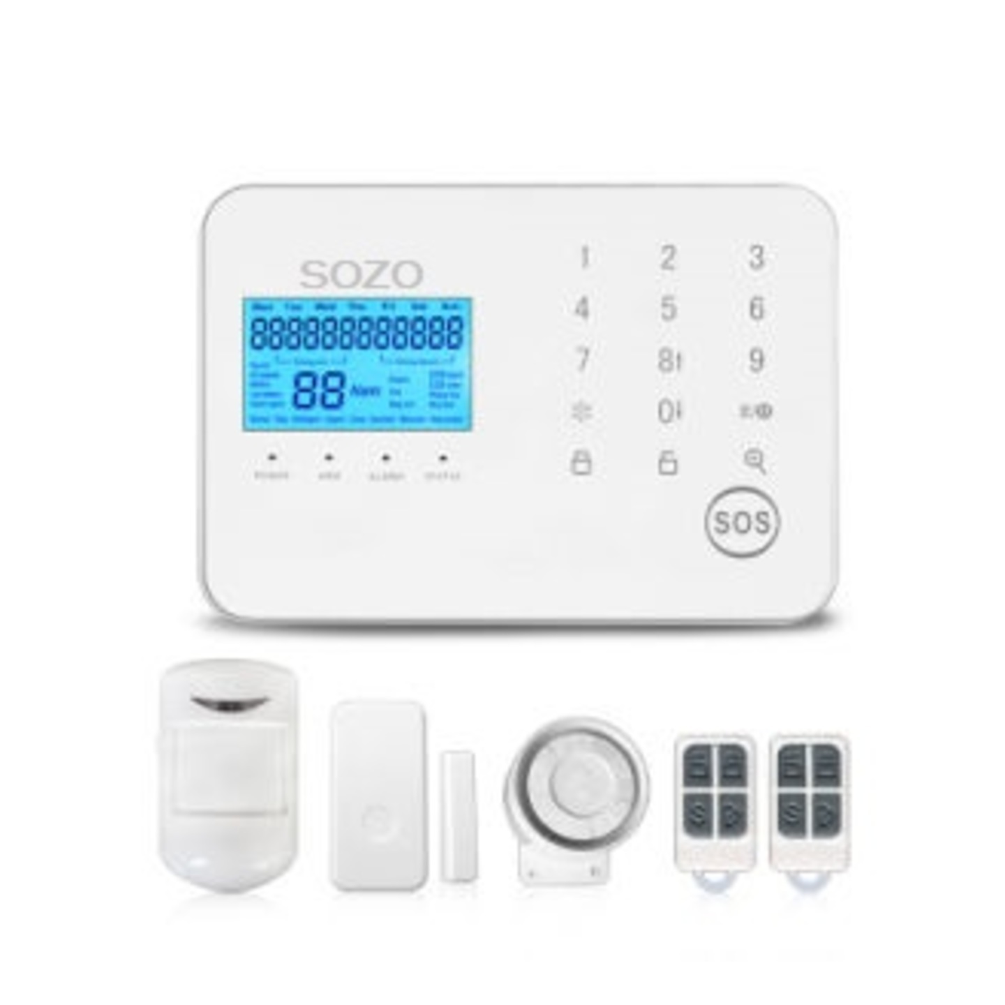 SOZO Home Security Alarm System (With Mobile App)- White