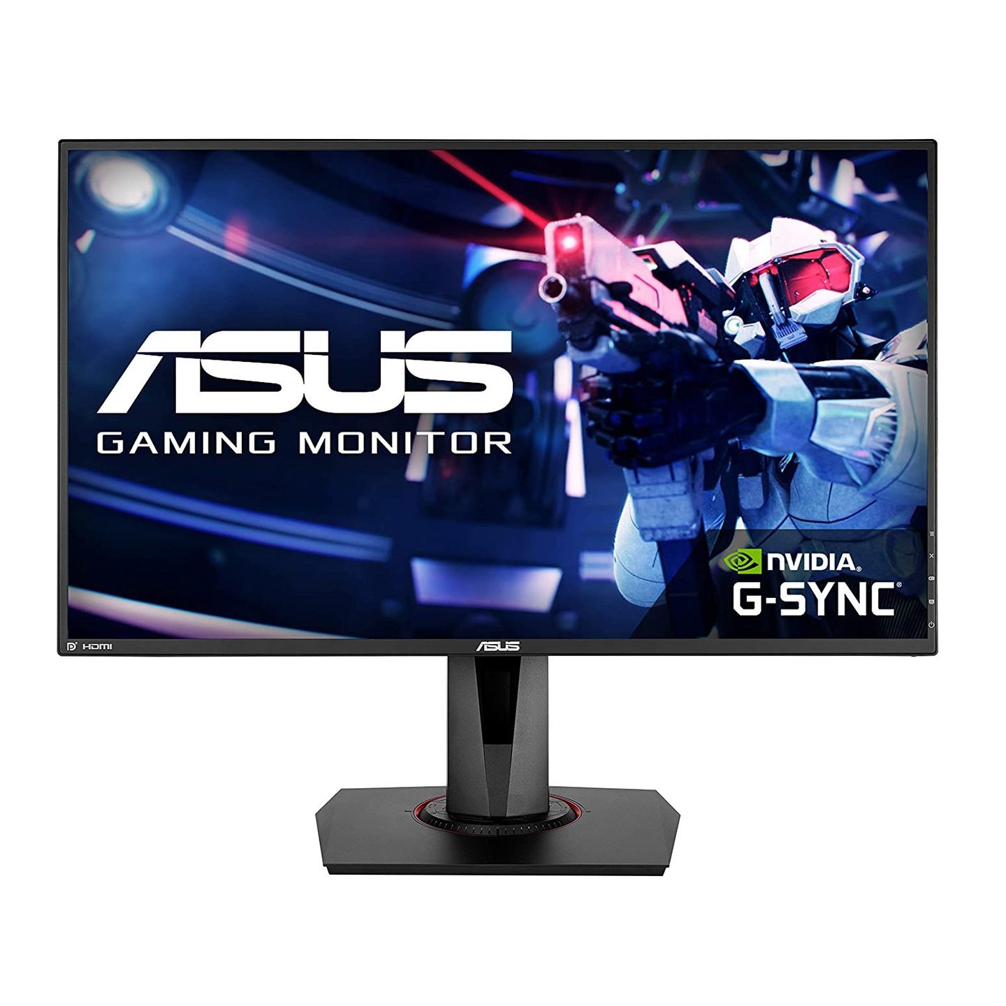 ASUS 27-inch Full HD (1920x1080) Nvidia G-SYNC Compatible Esports Gaming Monitor, 0.5ms, Up to 165 Hz, DP, HDMI, DVI, FreeSync, Low Blue Light, Flicker Free, TUV Certified - VG278QR (Black)