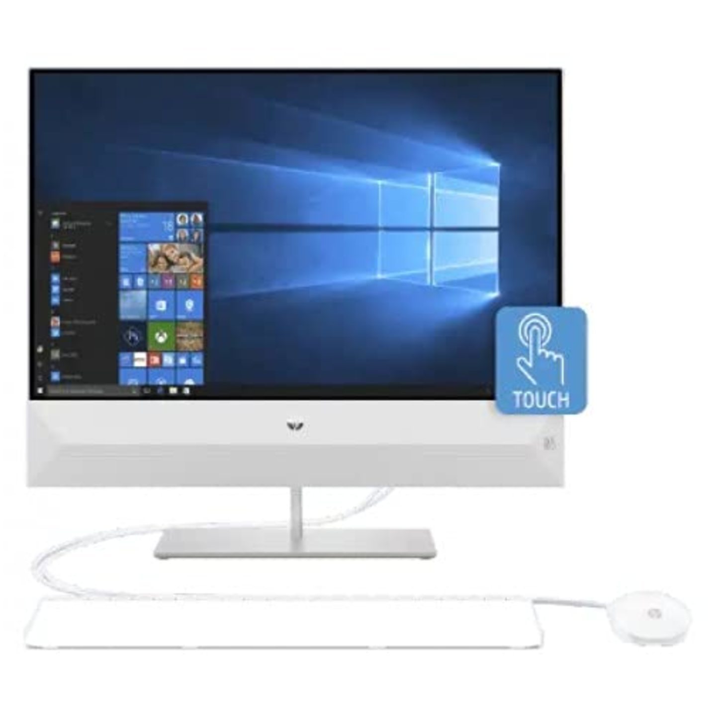 HP Pavilion Ryzen 5 AIO 23.5 FHD Touchscreen Desktop (16 GB/512 GB SSD+1 TB HDD/Vega 8 Graphics/Win 10 Home/Snowflake White/5.59kg), 24-xa1018in