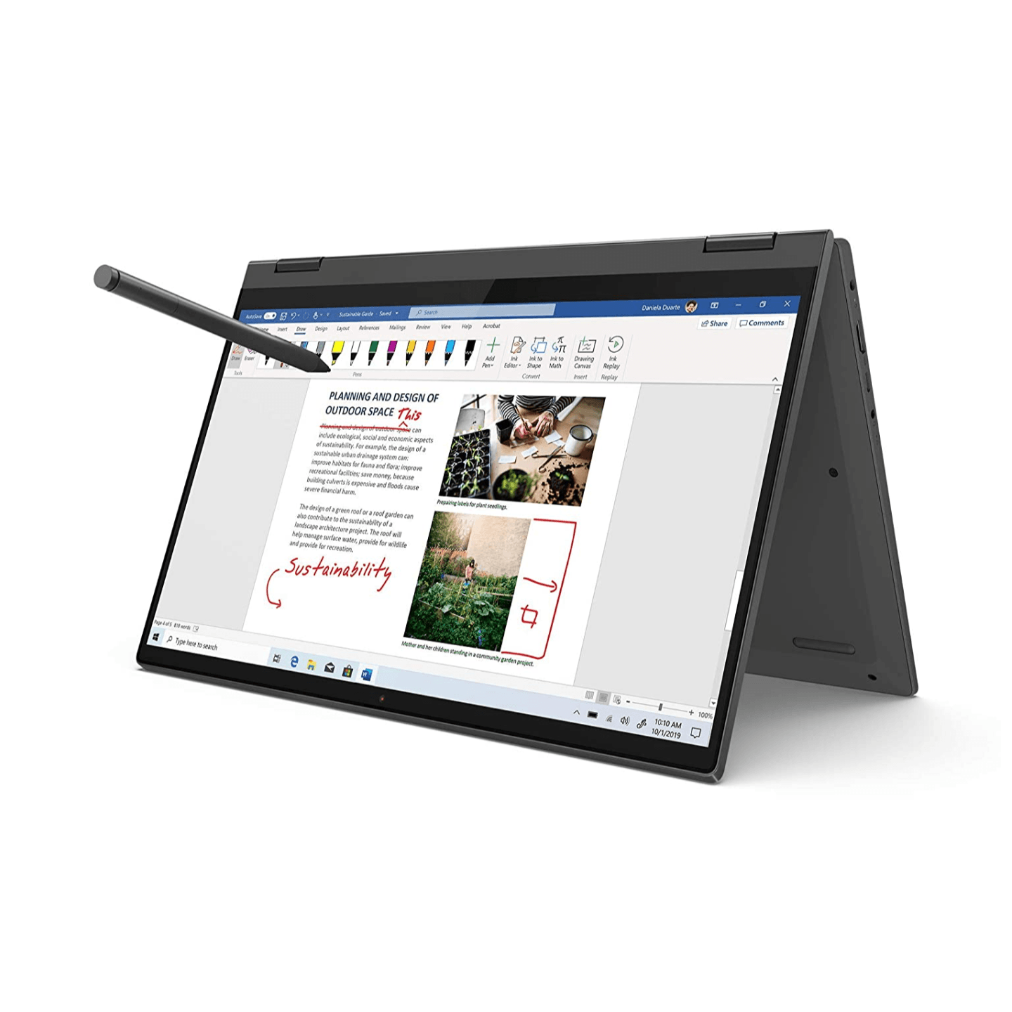 Lenovo IdeaPad Flex 5 AMD Ryzen 7 14-inch FHD IPS 2-in-1 Touchscreen Laptop (16GB/512GB SSD/Windows10/MS Office 2019/Lenovo Digital Pen Stylus/HD 720p Camera/Graphite Grey/1.5Kg), 82HU00CQIN