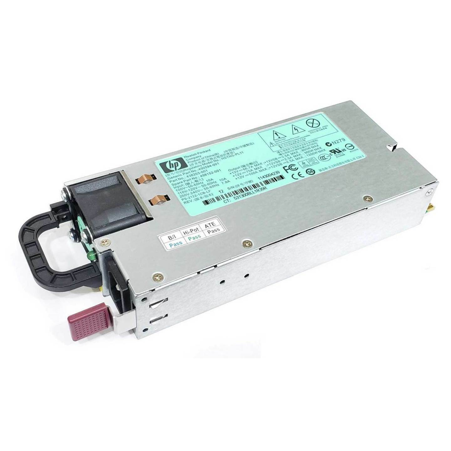 HP 1200 WATT REDUNDANT POWER SUPPLY FOR PROLIANT DL580 GEN5 