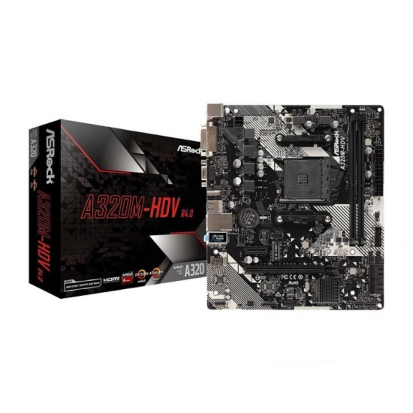 ASRock A320M-HDV R4.0 Motherboard BIOS Updated for Ryzen 3rd Gen Processors with 4 SATA3, 1 Ultra M.2 (PCIe Gen3 x4 & SATA3)