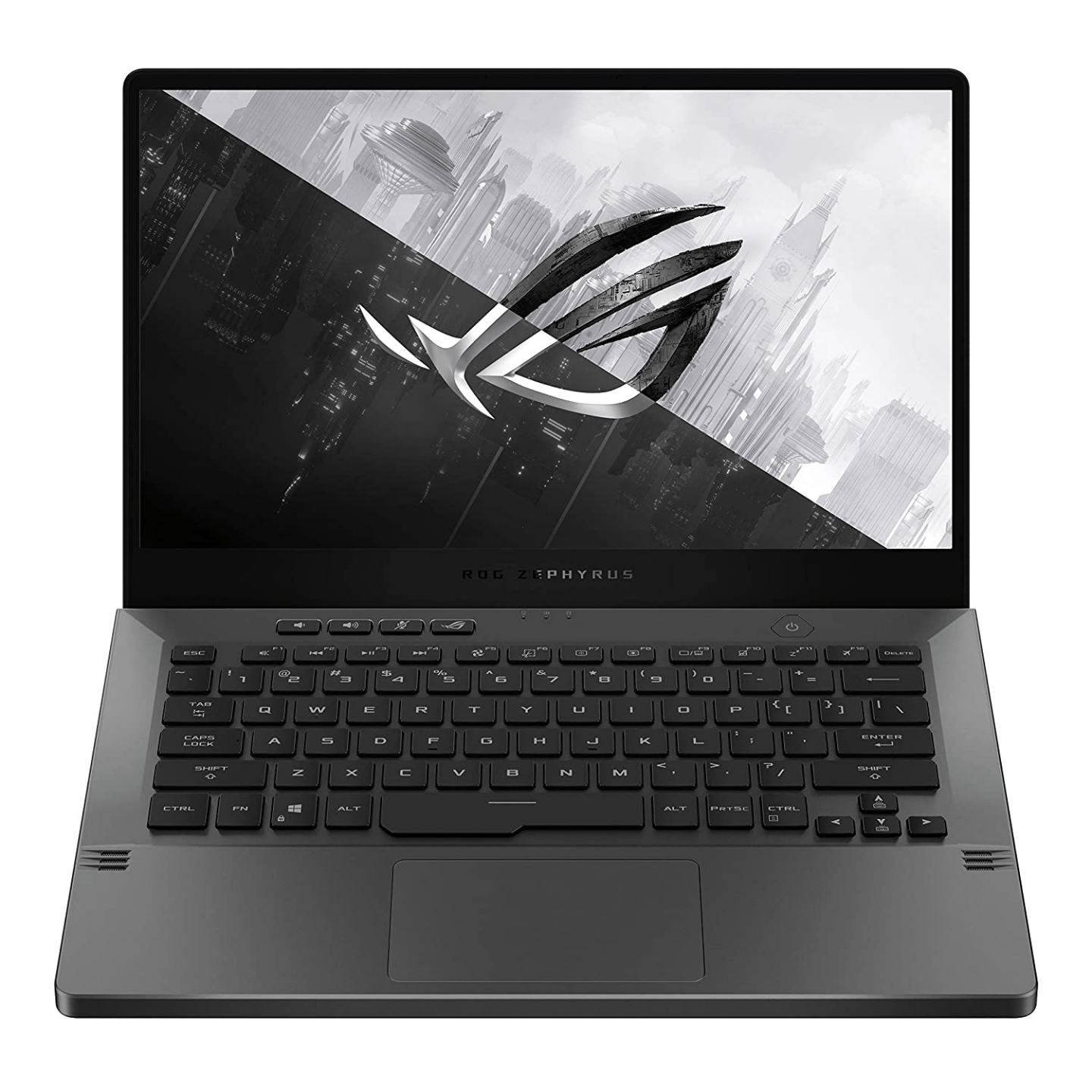 ASUS ROG Zephyrus G14, GA401II-HE154TS R7-4800HS/GTX1650Ti 14 inches FHD-120hz 4GB/8G+8G/512G SSD/Backlit/WIFI6/Windows 10/MS Office Notebook Computer - Eclipse Gray- Anime Matrix/Accy in Box: Sleeve