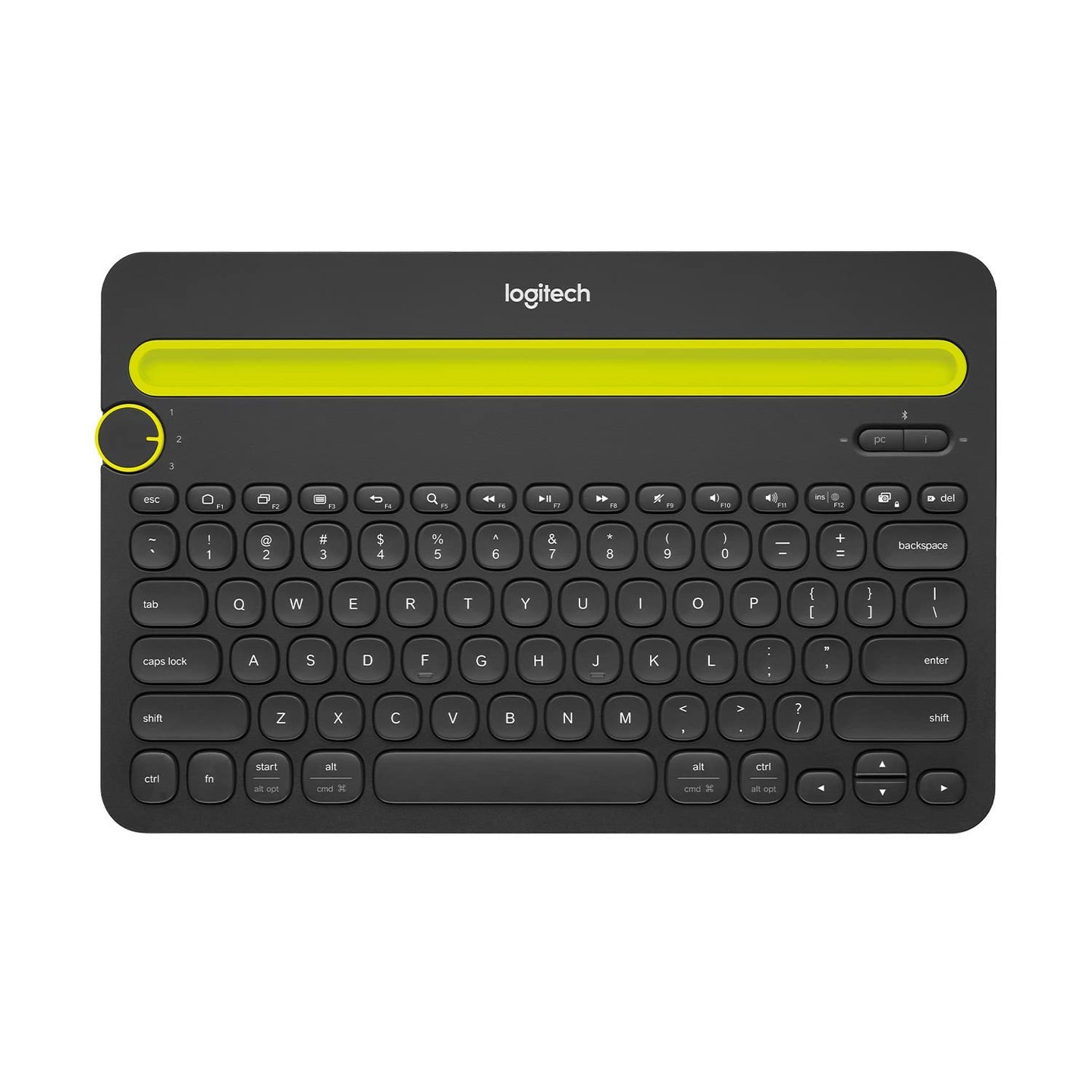 Logitech K480 Wireless Multi-Device Keyboard for Windows, Apple iOS android or Chrome, Wireless Bluetooth, Compact Space-Saving Design, PC/Mac/Laptop/Smartphone/Tablet- Black