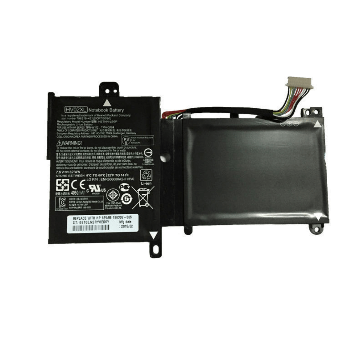 HV02XL Laptop Battery for HP HSTNN-LB6P TPN-Q164 TPN-W112 796219-421（7.6V 32Wh）