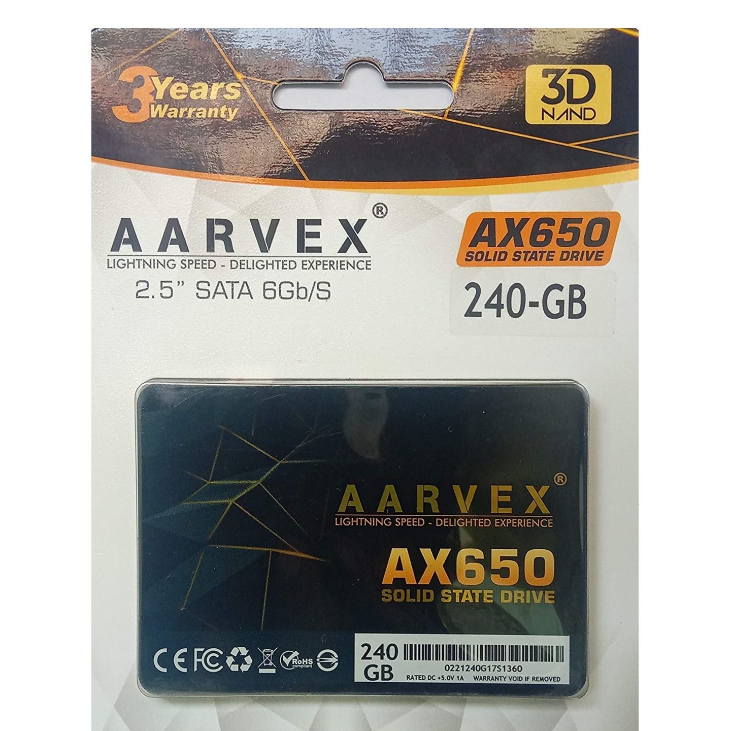 AARVEX AX650 2.5 SATA III SSD 6GB/S 512 GB
